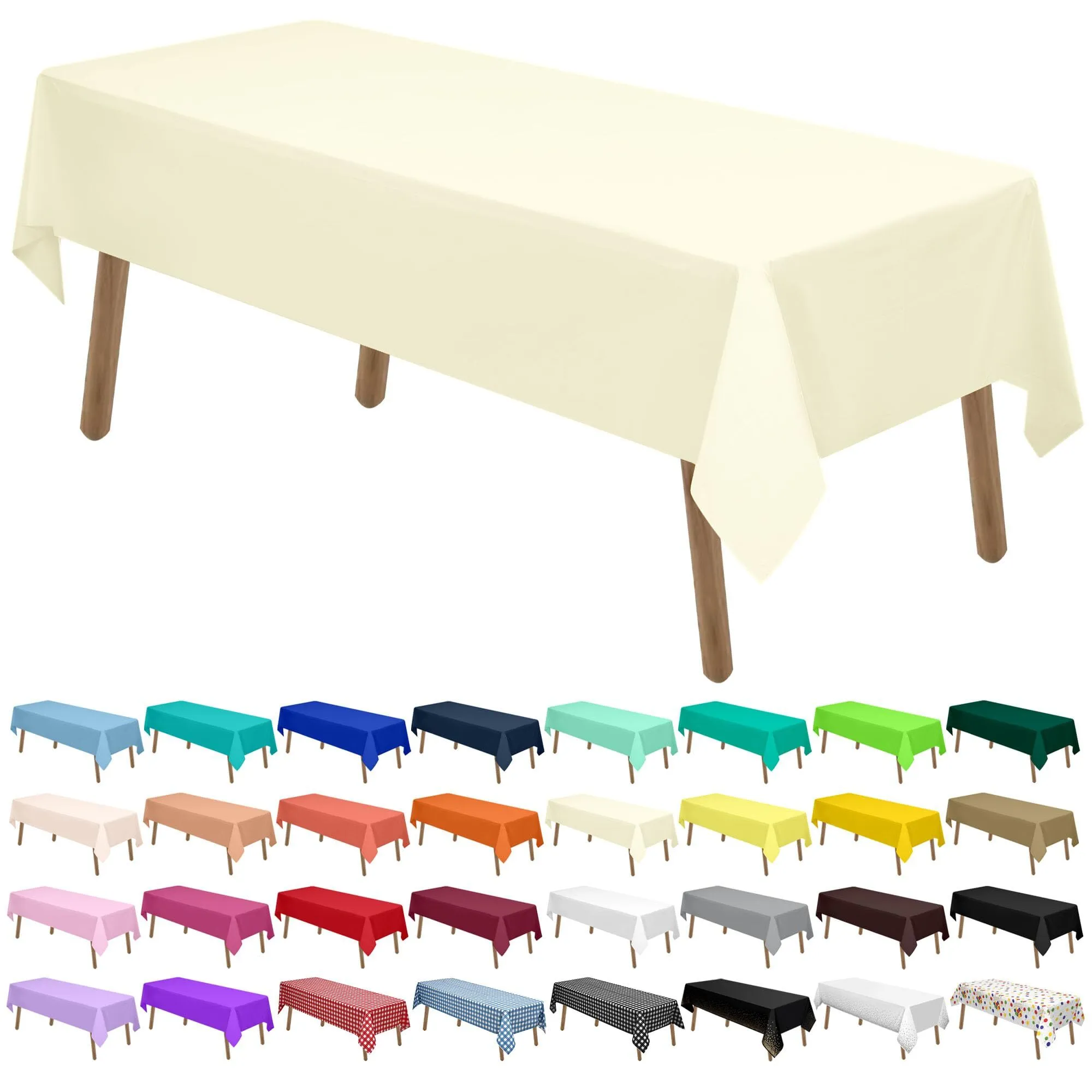 Ivory/Cream rectangular table cloth (6ft & 8ft)