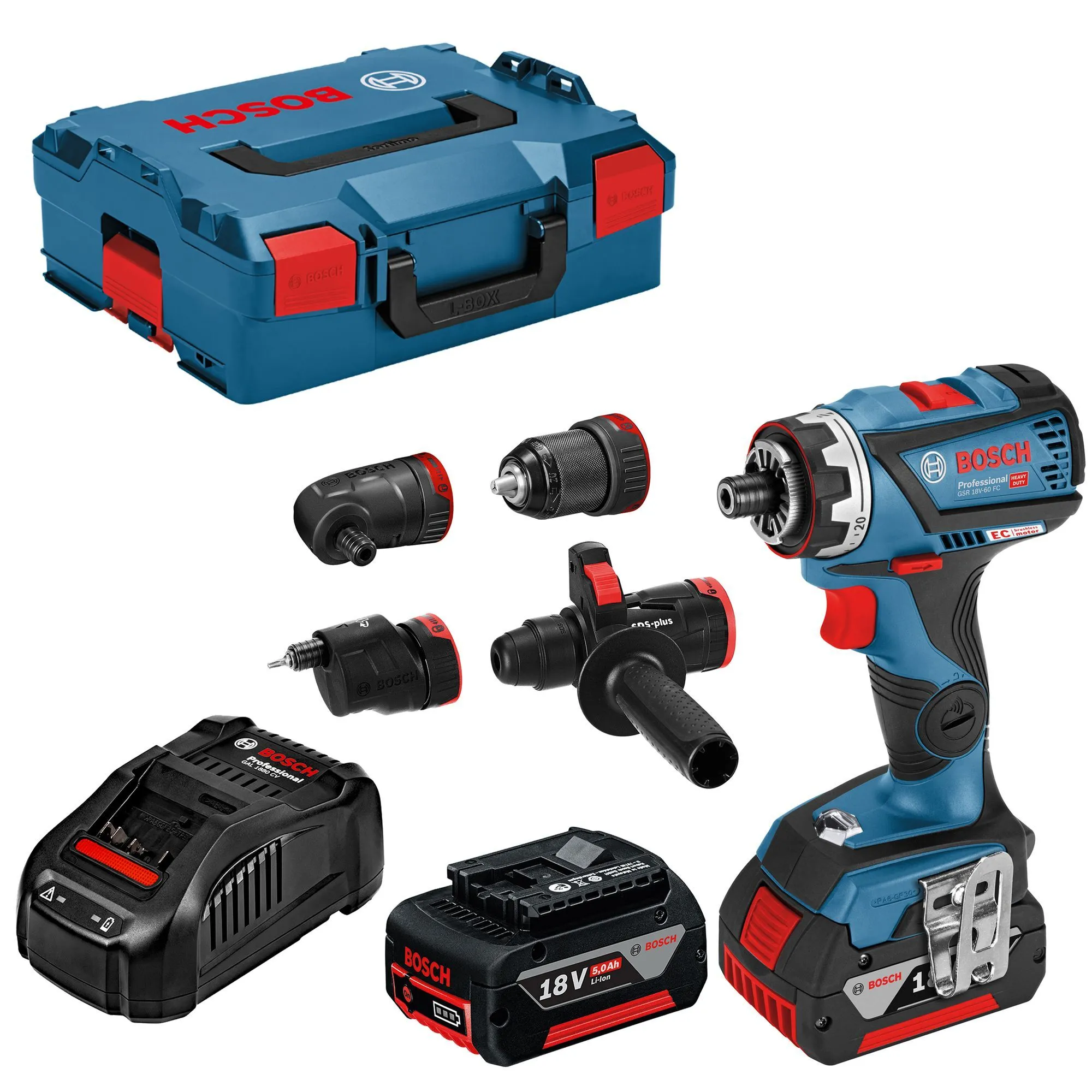 Bosch Akku-Schrauber - GSR 18V-60FC mit 4 Aufsätzen 