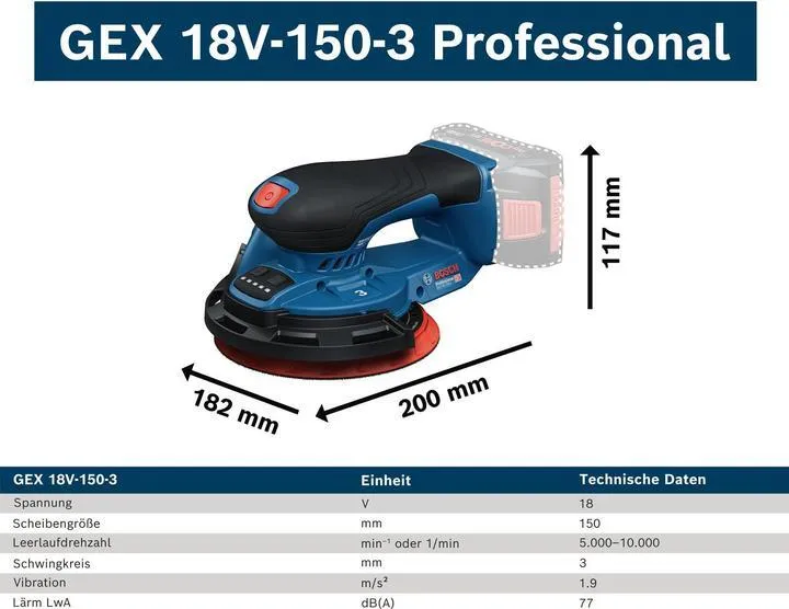 Bosch Akku-Schleifgerät - GEX 18V-150-3
