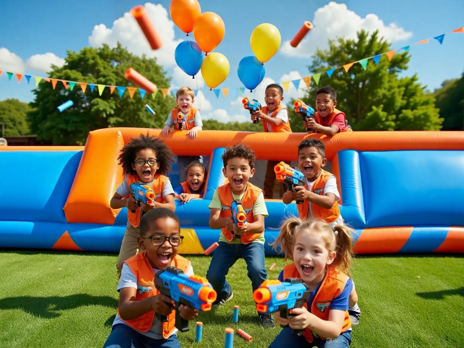 Nerf Gun Party - Backyard Battlefield