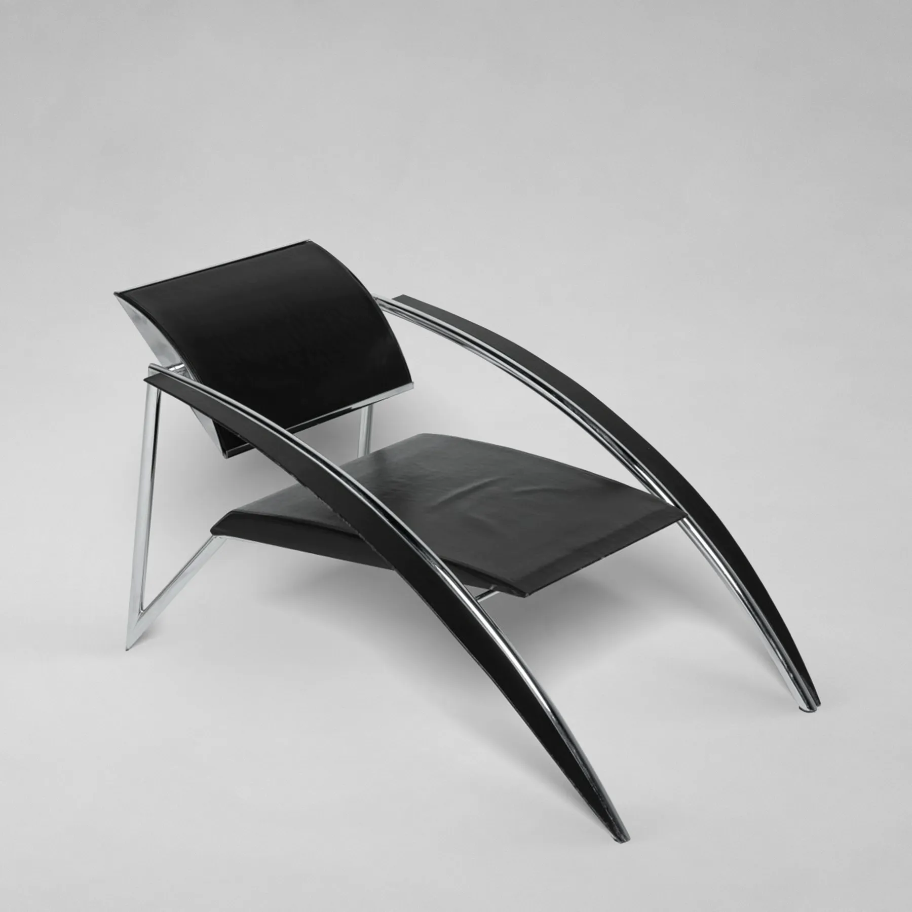 Fauteuil "Spix" noir de Jean-Louis Godivier pour Tebong, 1986
