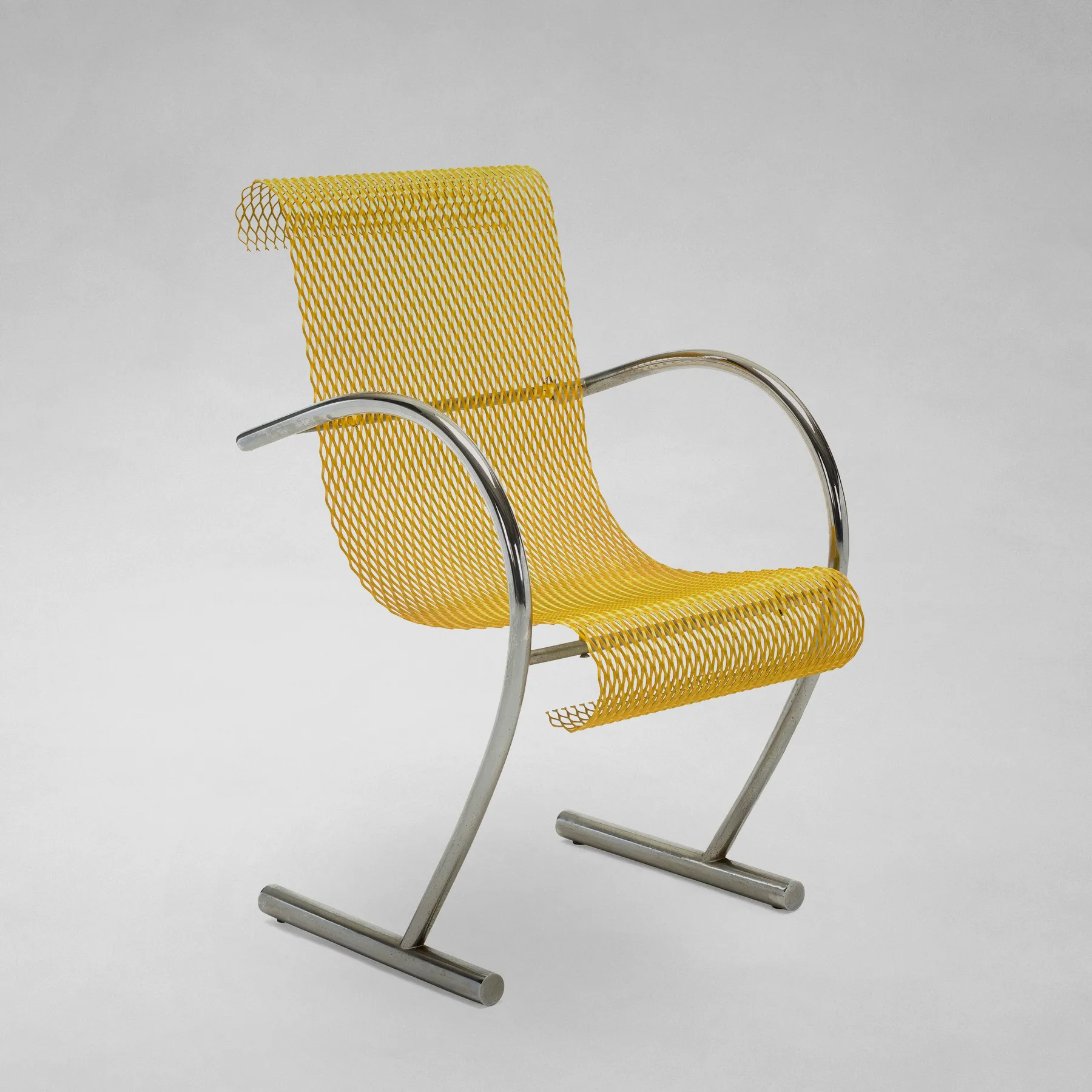 Fauteuil "Sing Sing" jaune de Shiro Kuramata, 1985