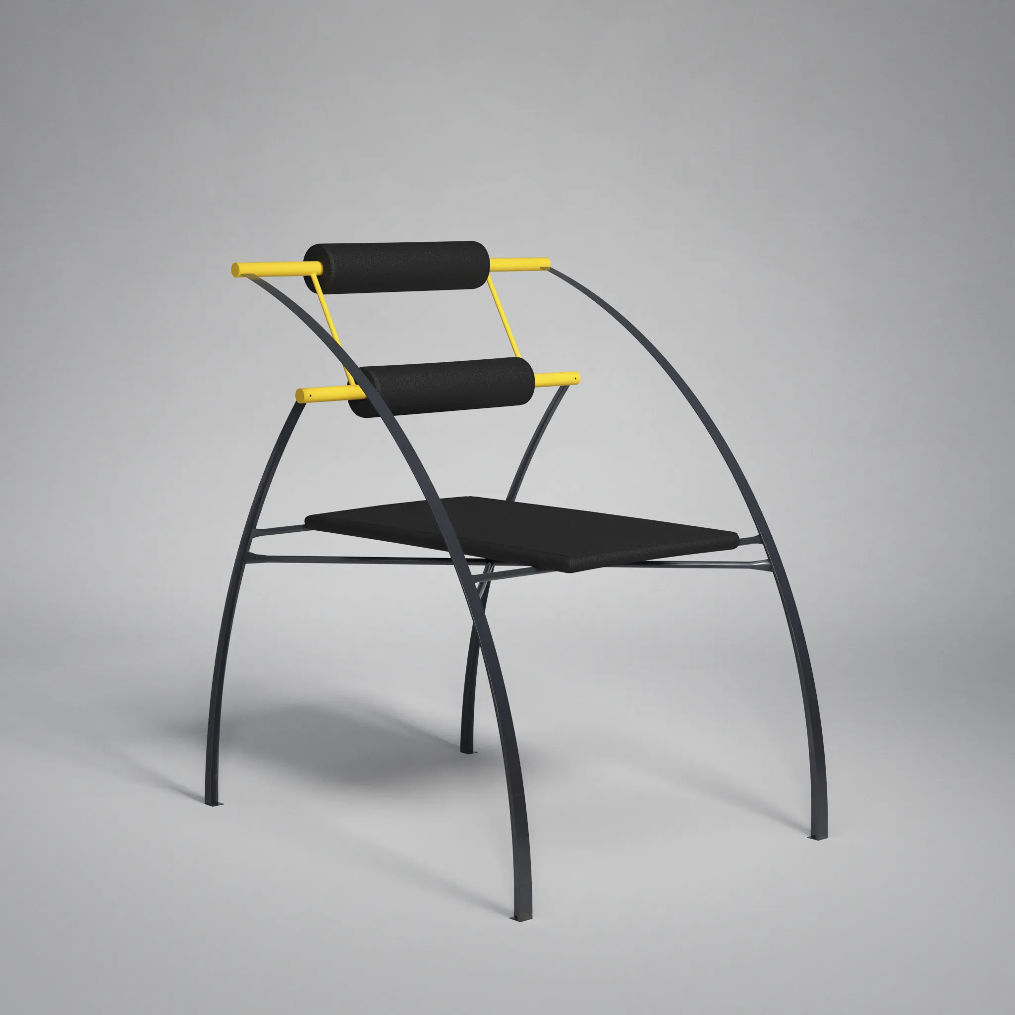 Fauteuil "Mediabolo" jaune du groupe NEMO, 1985