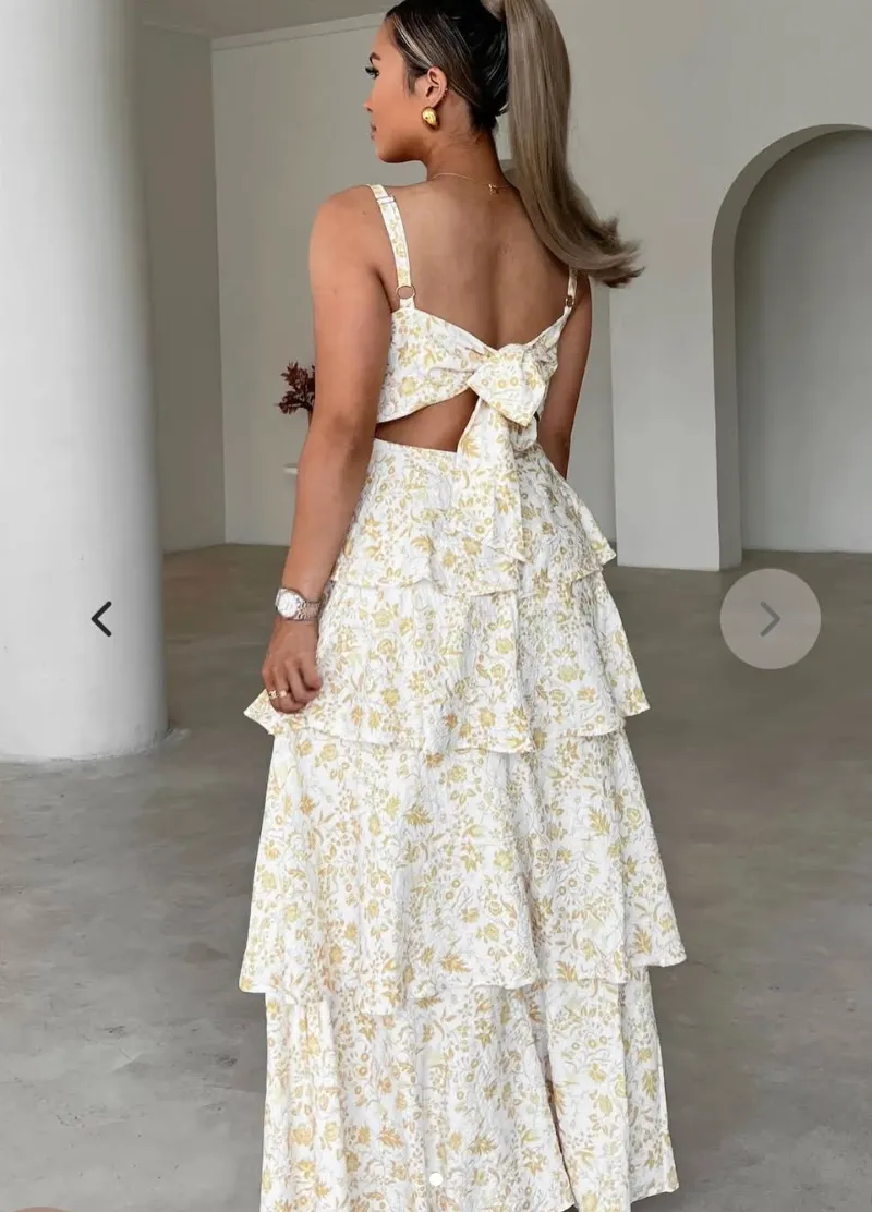 Cheshire Frill Maxi in yellow 