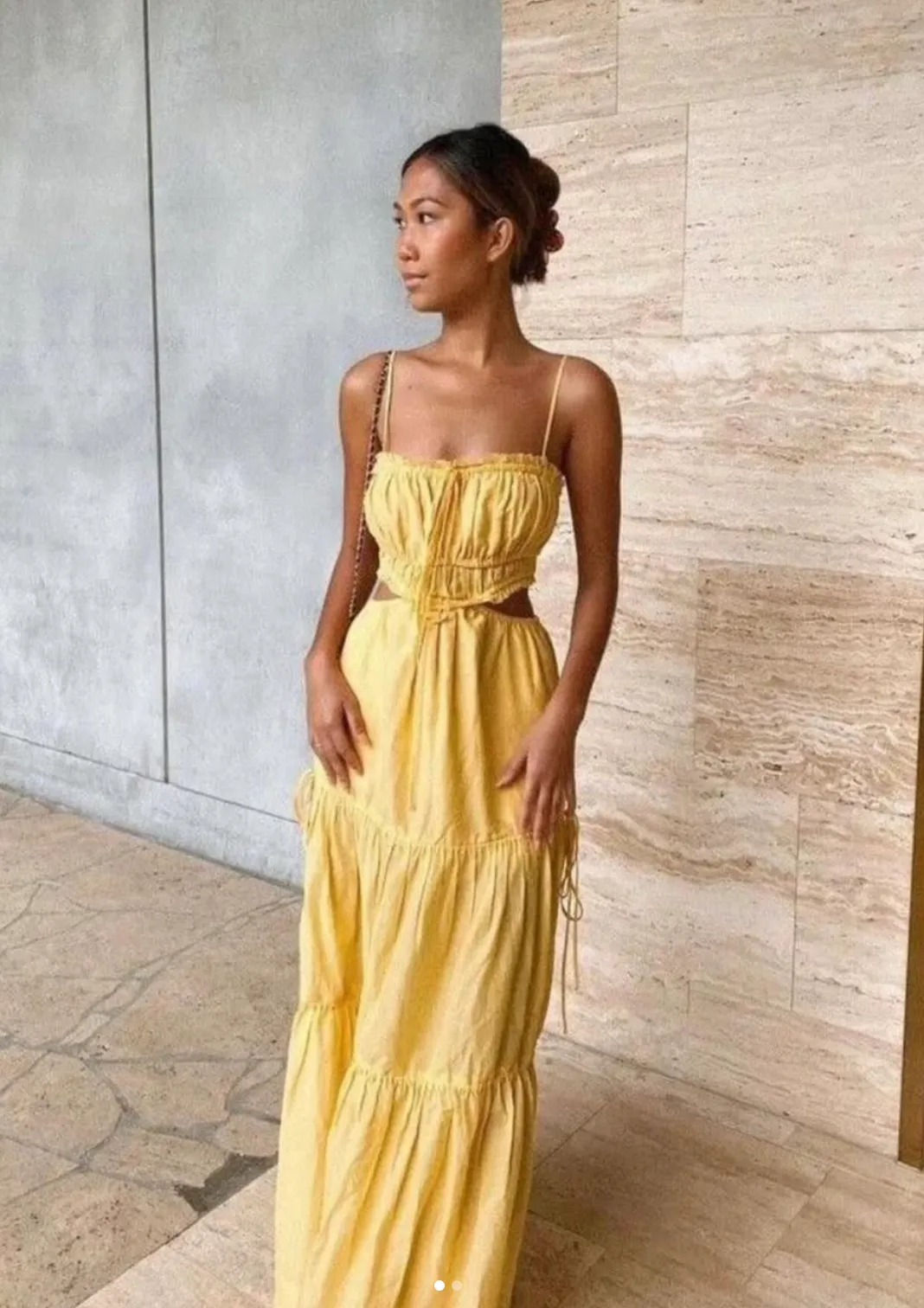 Bec and Bridge Alexandra Tie dress in yellow 