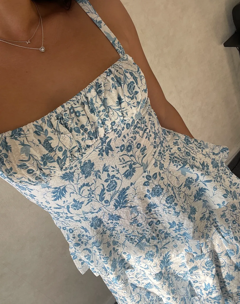 Cheshire Frill maxi dress in blue