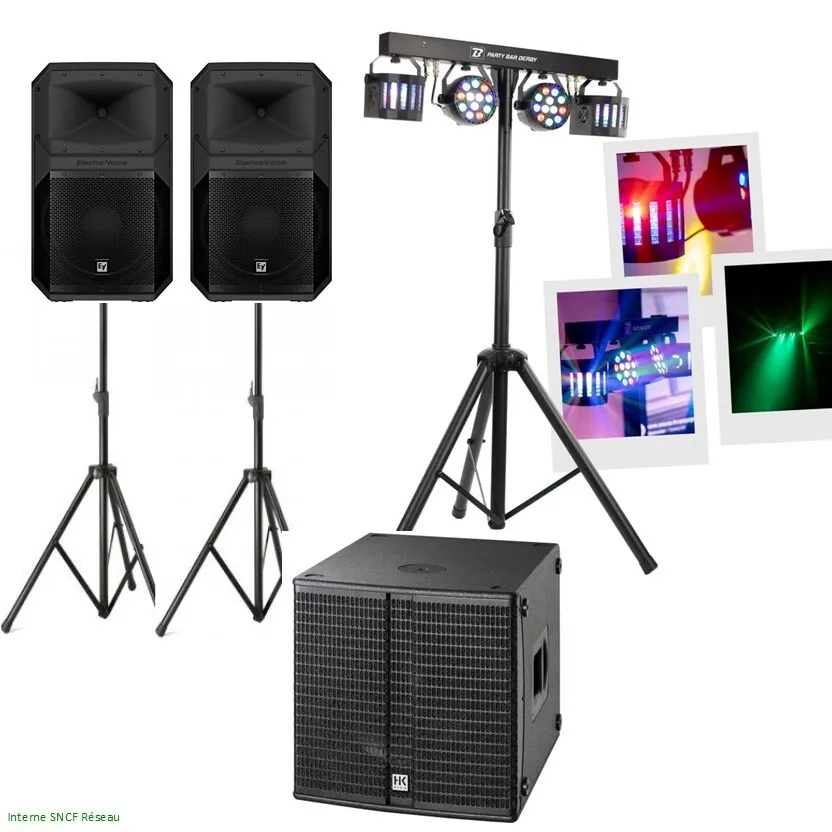 Pack EXPRESS 100 à 150 personnes HP-12" + SUB-15" + Essentiel 1