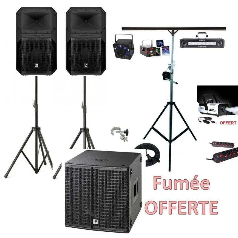  Pack Sérénité 100 à 150 personnes HP-12" + SUB-15" & PRO 3