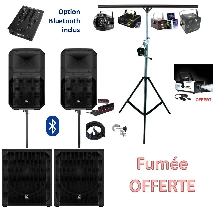  PACK Sérénité 200 à 300 personnes HP-15" + SUB-18" & Sérénité 1