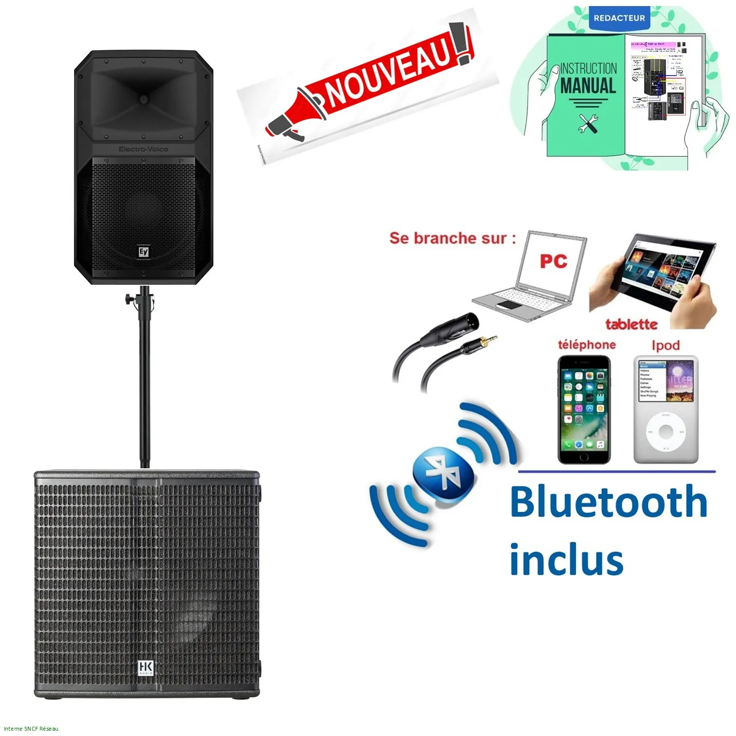 Pack EXPRESS 50 à 100 personnes HP-12" + SUB-15"