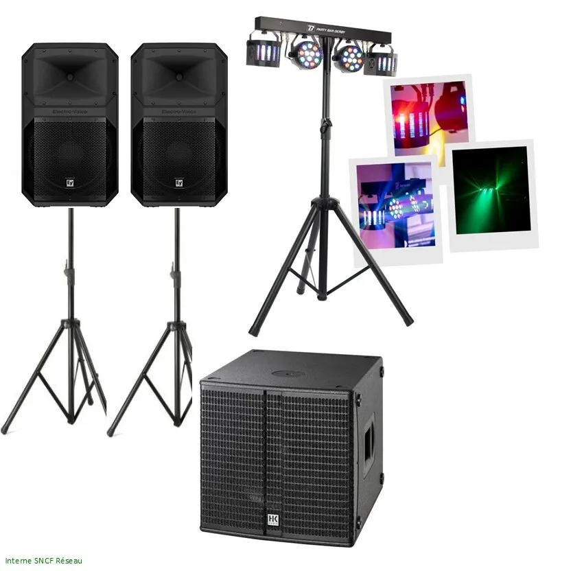 PACK Sérénité 100 à 150 personnes HP-12" + SUB-15" + Essentiel 1