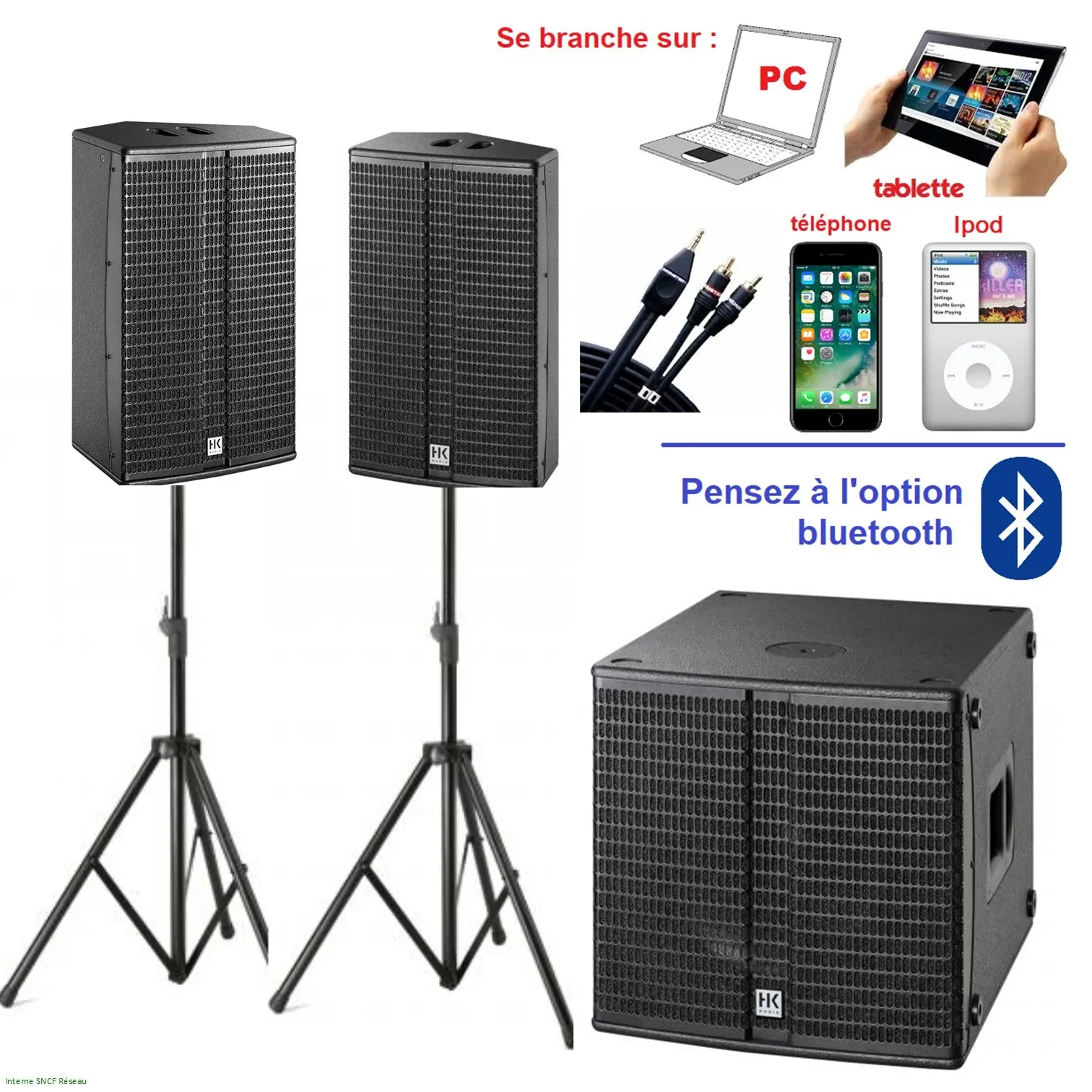 Pack Sérénité 100 à 150 personnes HP-12" + SUB-15" (SANS Bluetooth)