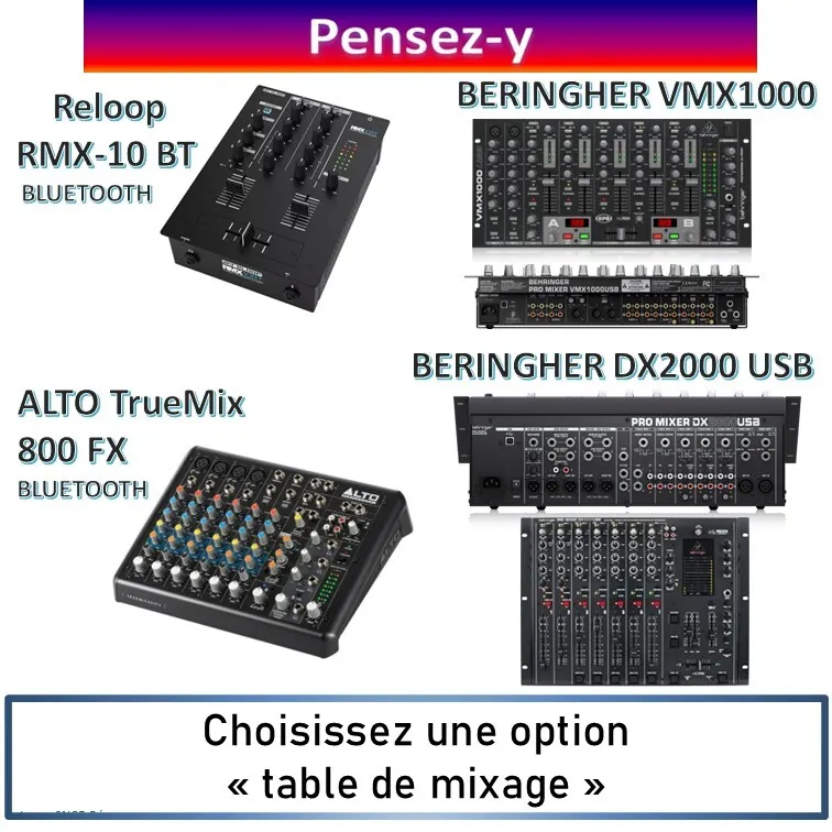 Option Console / Table de mixage