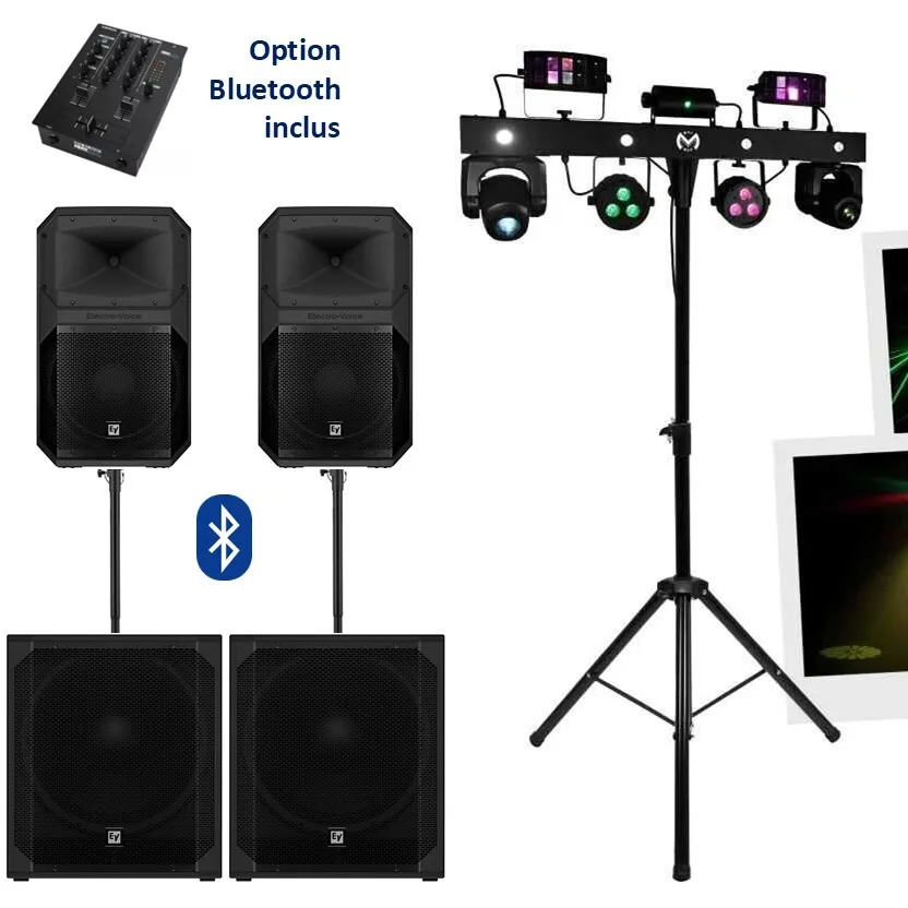 PACK Sérénité 200 à 300 personnes HP-15" + SUB-18" & Essentiel 3