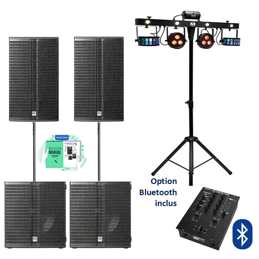  Pack EXPRESS 150 à 200 personnes HP-12" + SUB-15" & Essentiel 2