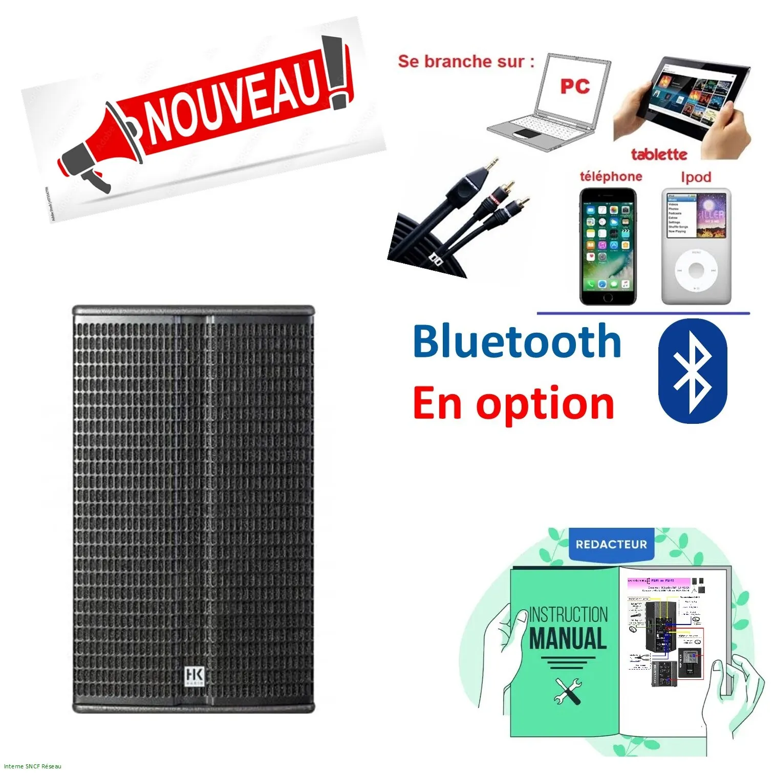 Pack EXPRESS 50 personnes HP-12" (SANS Bluetooth)