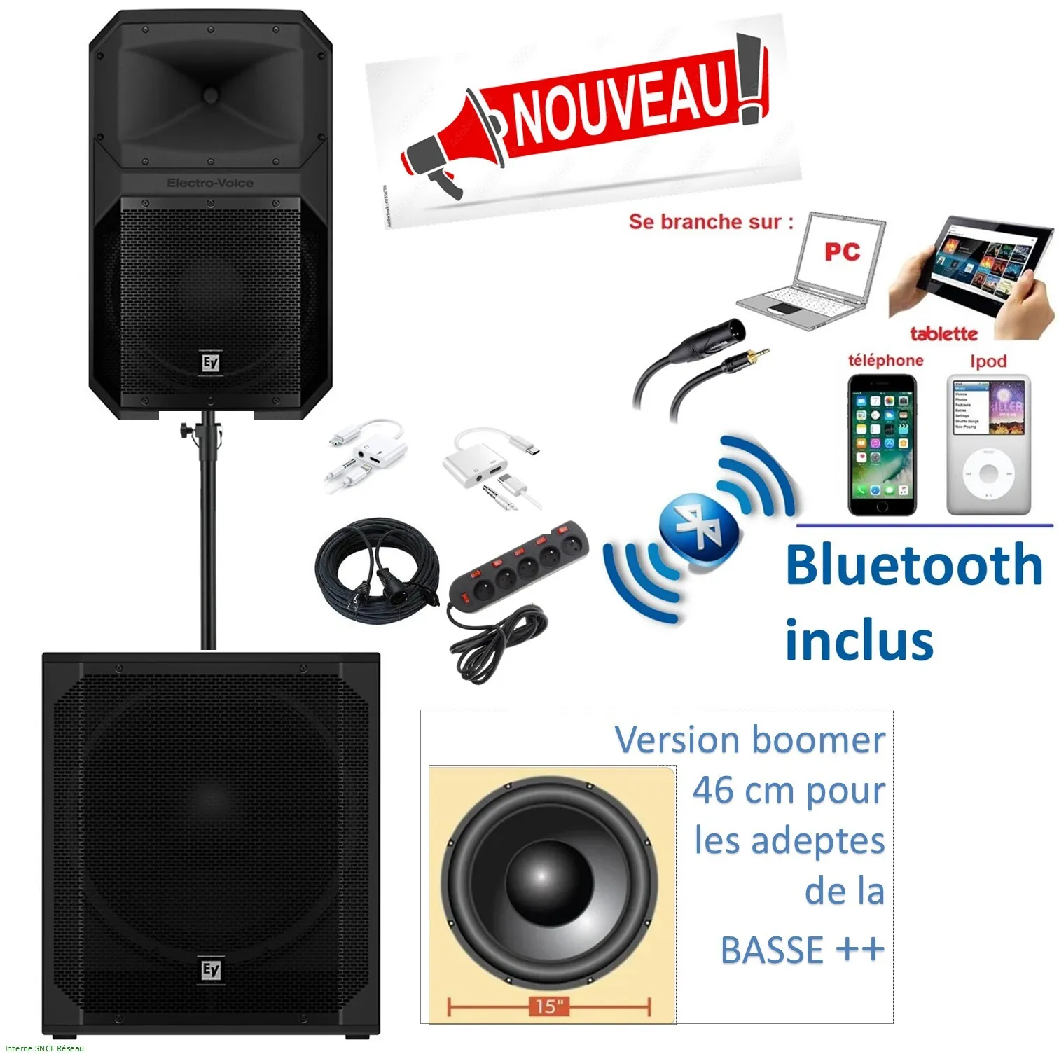Pack Sérénité 50 à 100 personnes HP-15" + SUB-18"