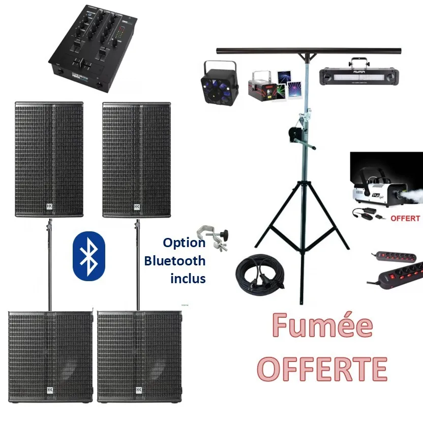 PACK Sérénité 150 à 200 personnes HP-12" + SUB-15" & PRO 3