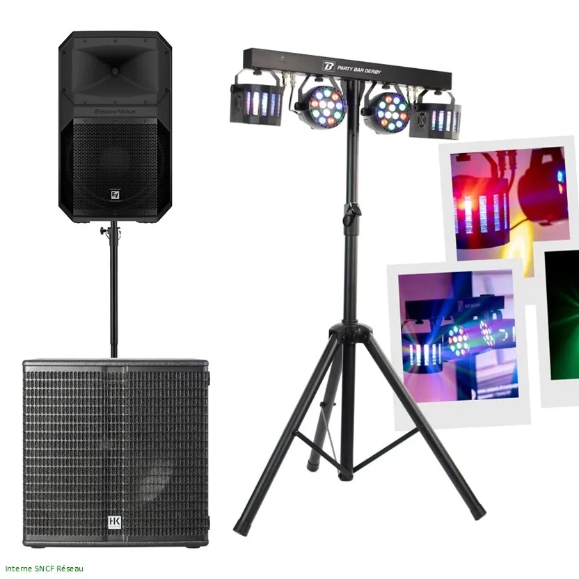 Pack EXPRESS 50 à 100 personnes HP-12" & SUB-15" & Essentiel 1