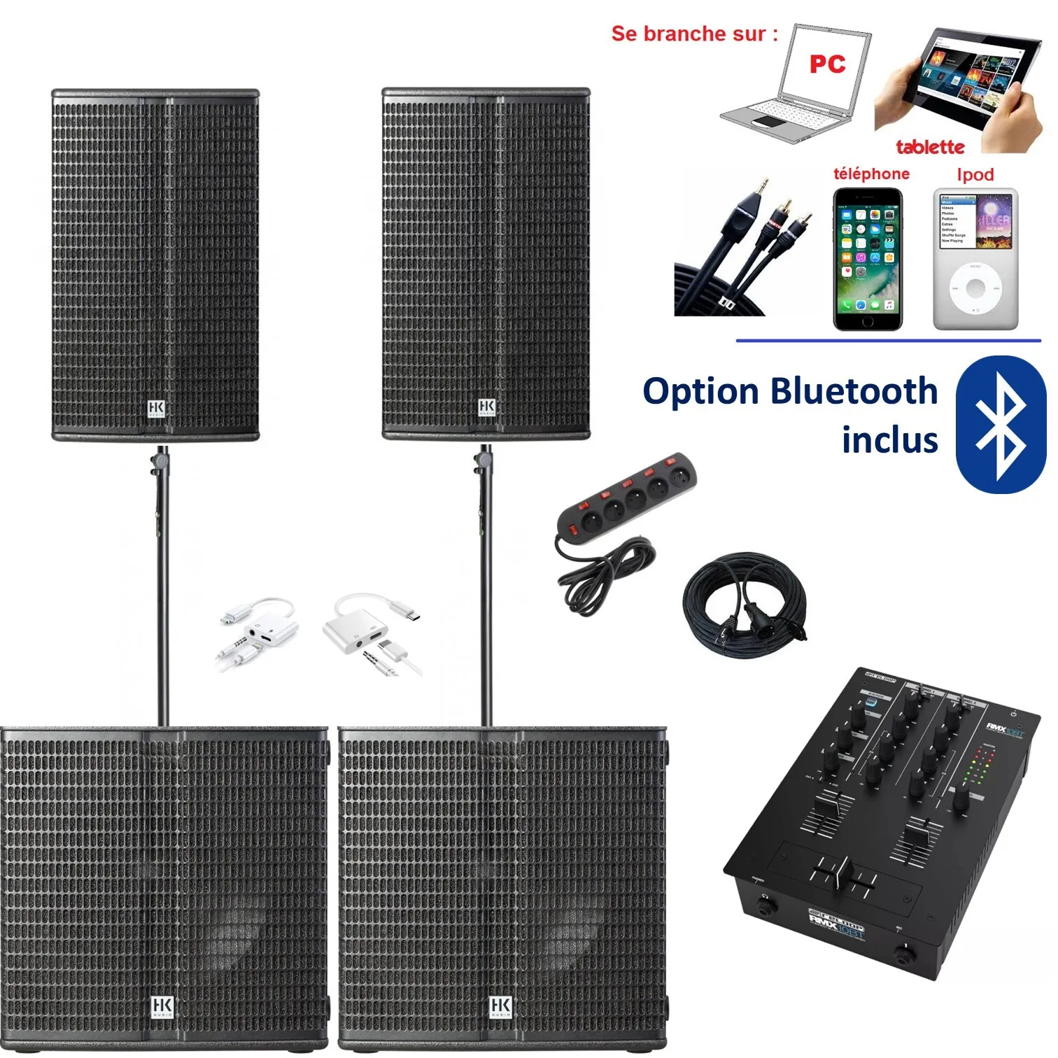  Pack Sérénité 150 à 200 personnes HP-12" + SUB-15"