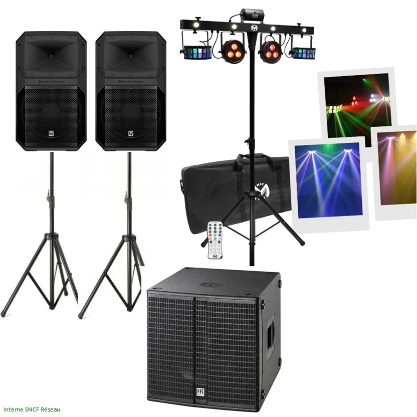  Pack EXPRESS 100 à 150 personnes HP-12" + SUB-15" + Essentiel 2