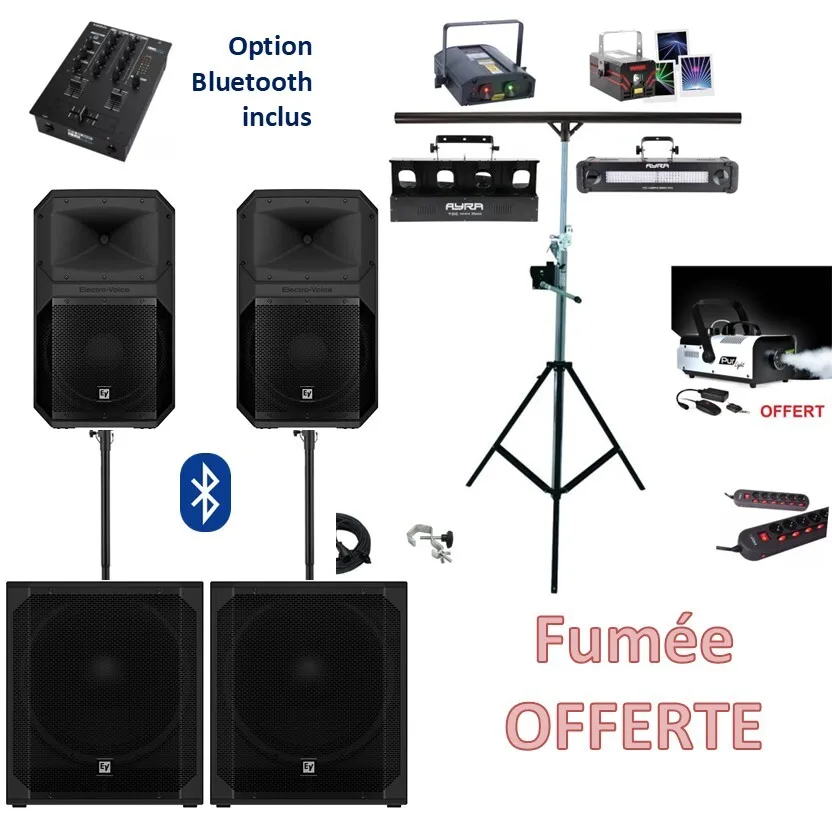  PACK Sérénité 200 à 300 personnes HP-15" + SUB-18" & Sérénité 2