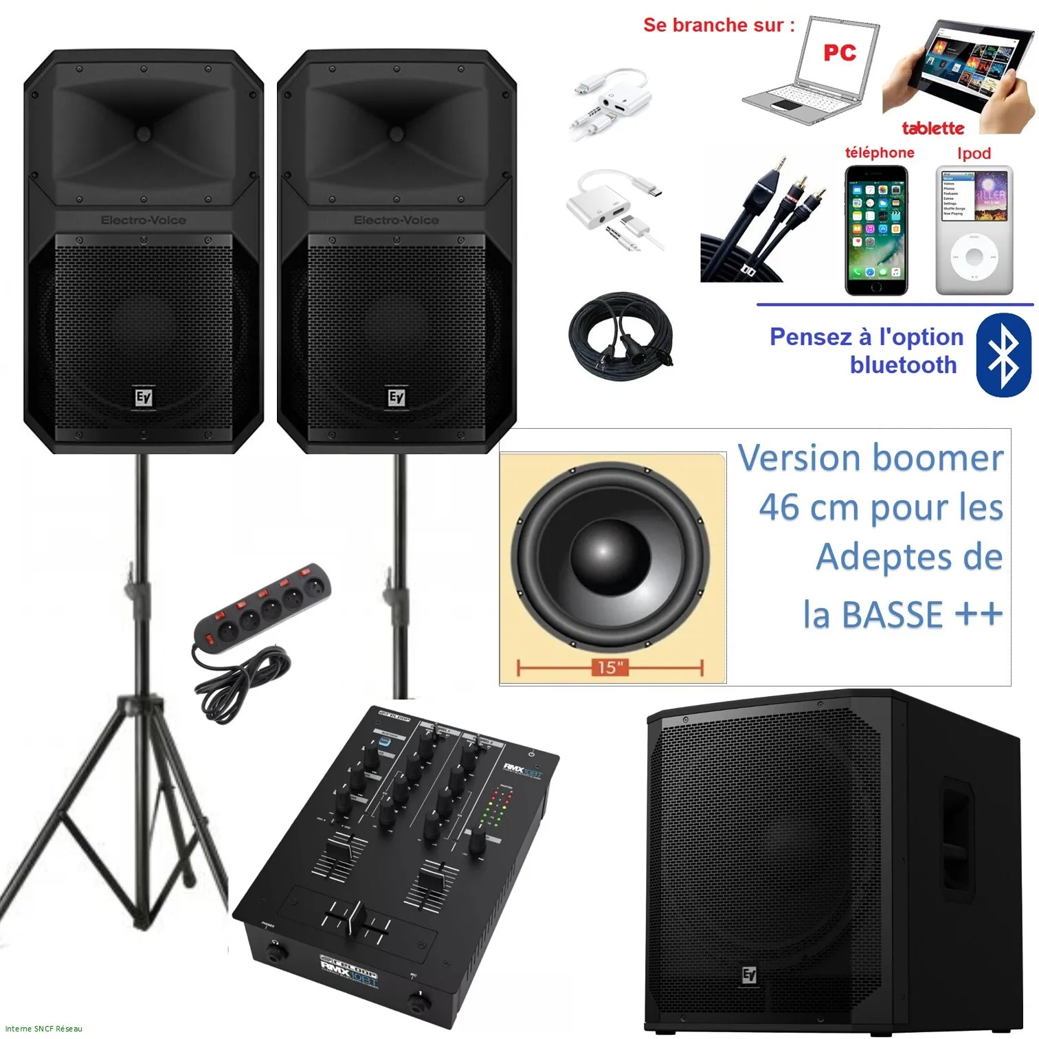 Pack Sérénité 150 à 200 personnes HP-15" + SUB-18"