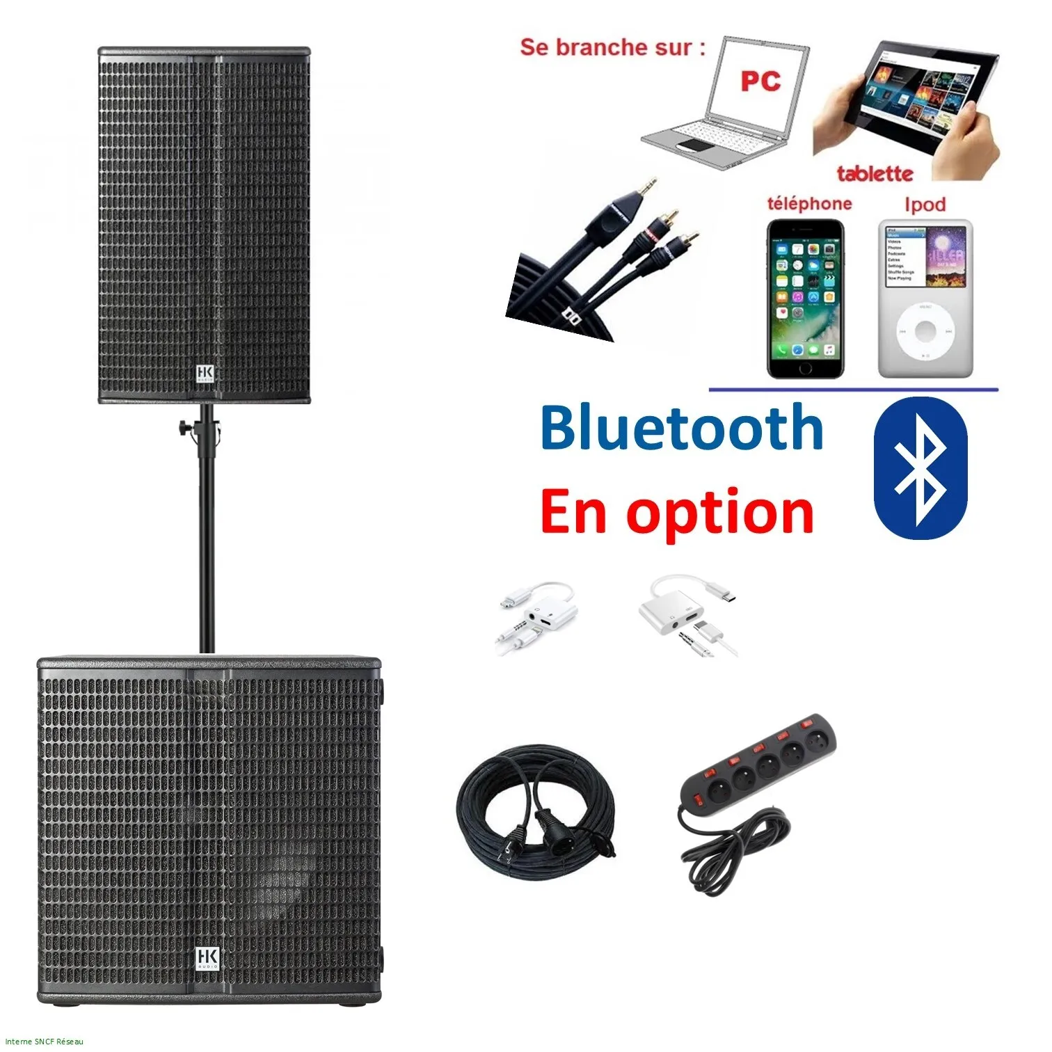 Pack Sérénité 50 à 100 personnes HP-12" + SUB-15" (SANS Bluetooth)