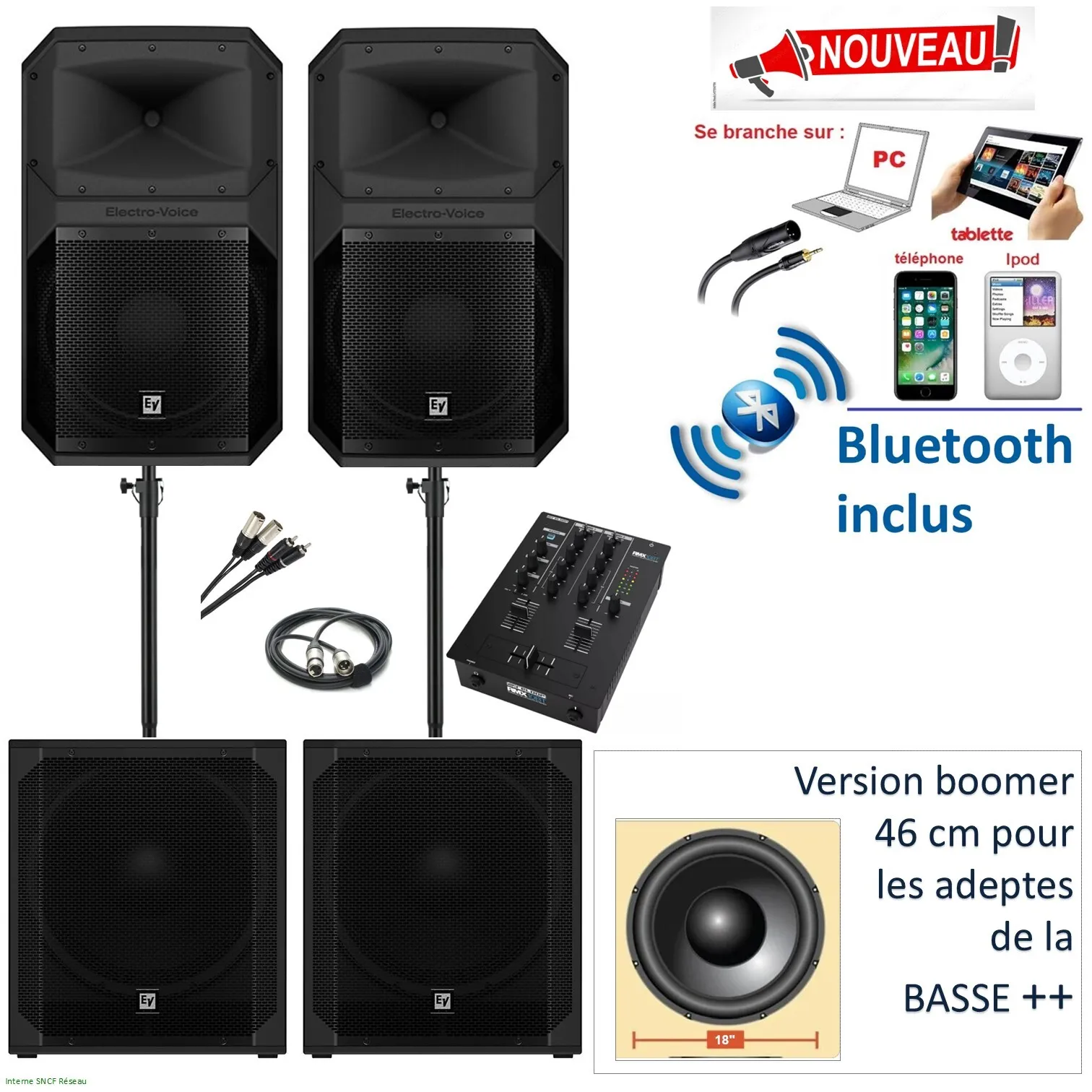 Pack Sérénité 200 à 300 personnes HP-15" + SUB-18"