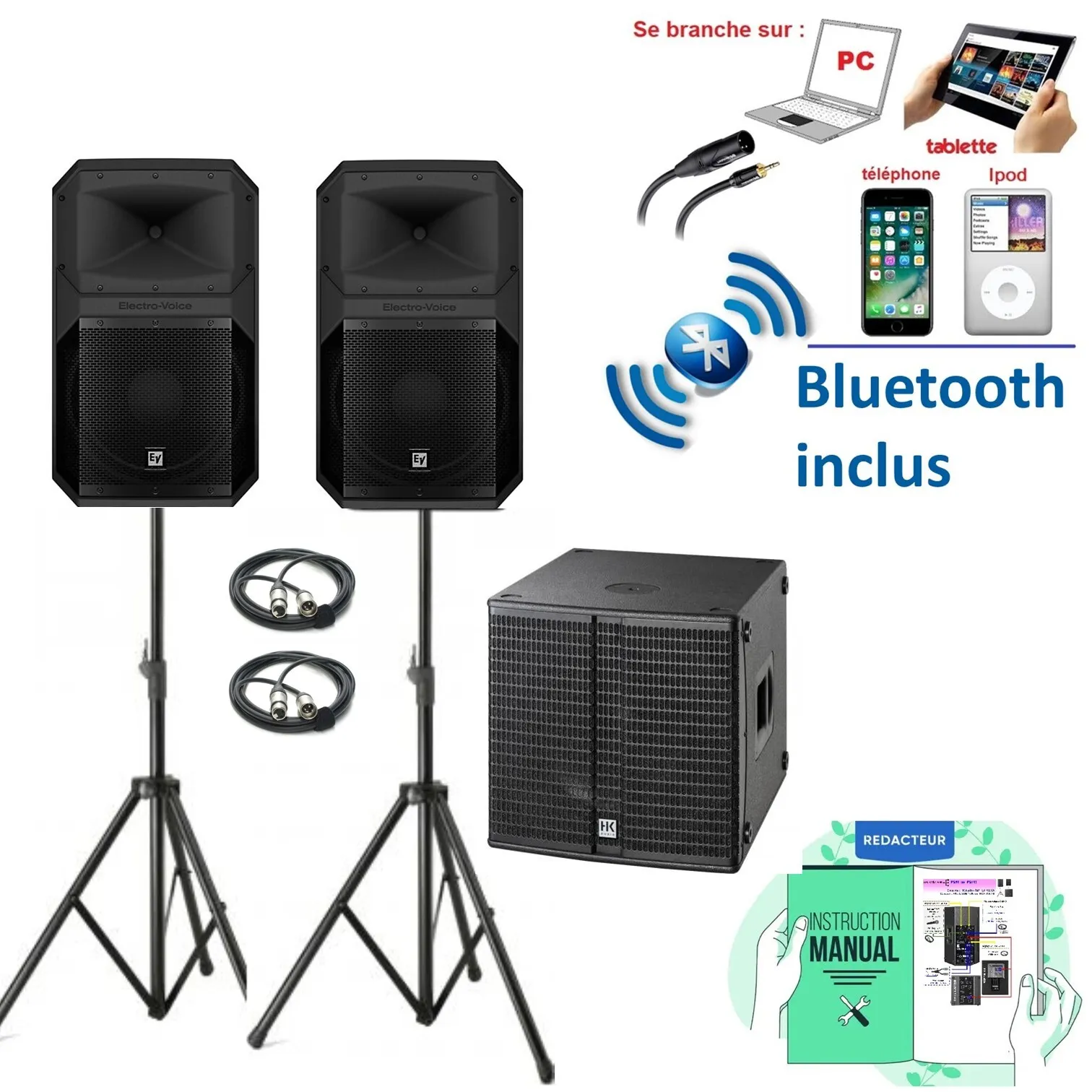 Pack EXPRESS 100 à 150 personnes HP-12" + SUB-15"