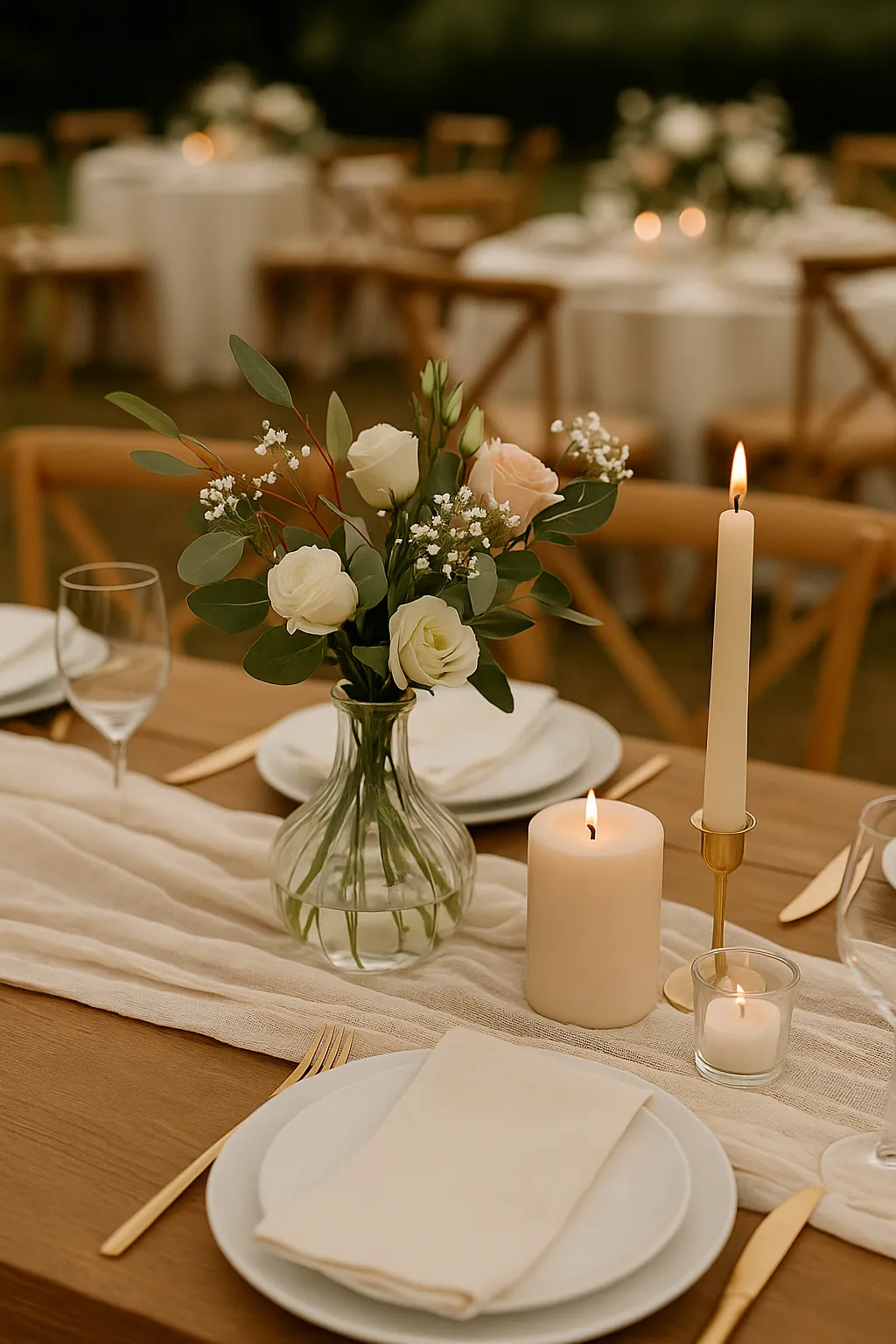 Tischläufer in creme