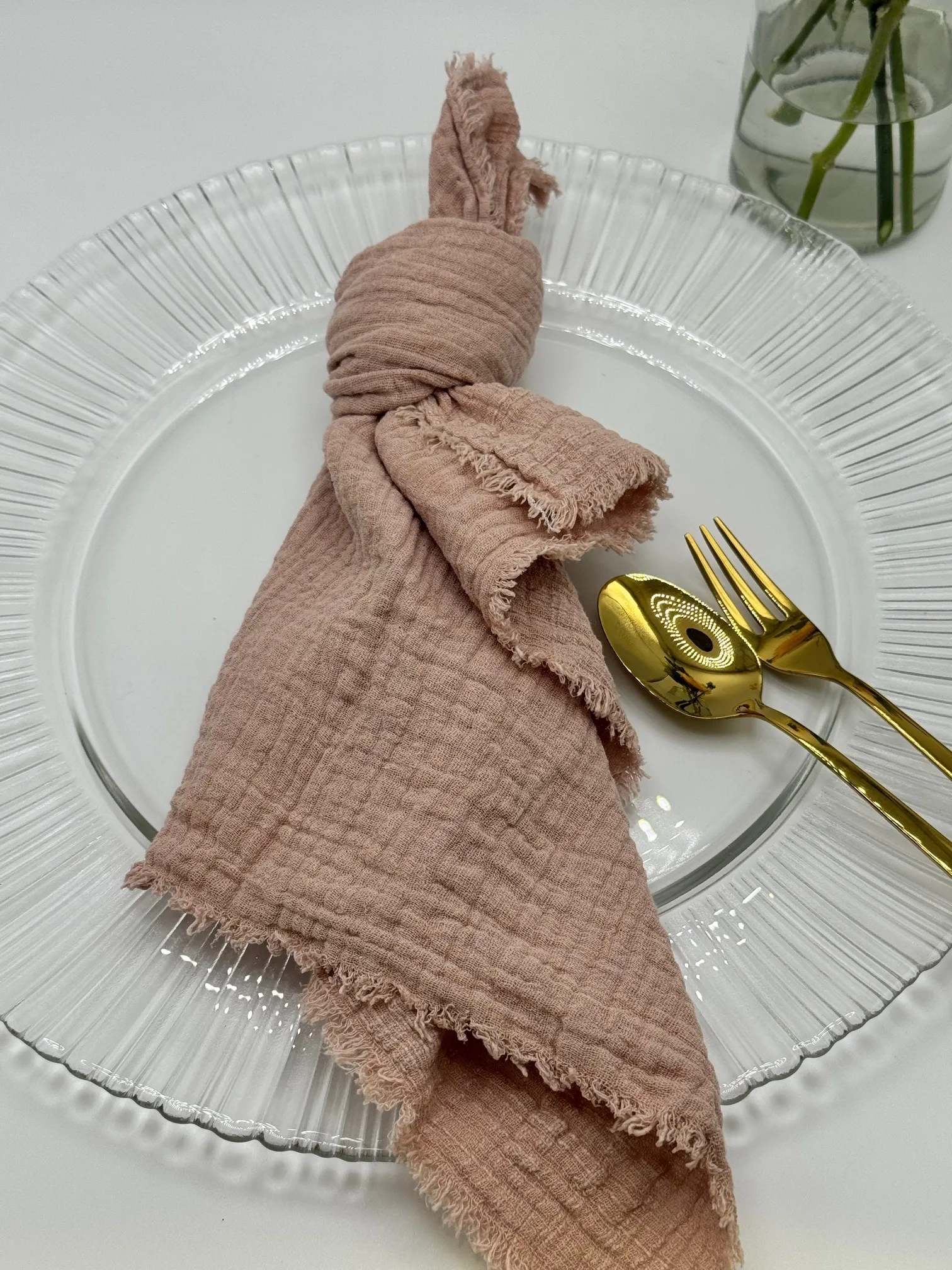 Musselin Serviette altrosa