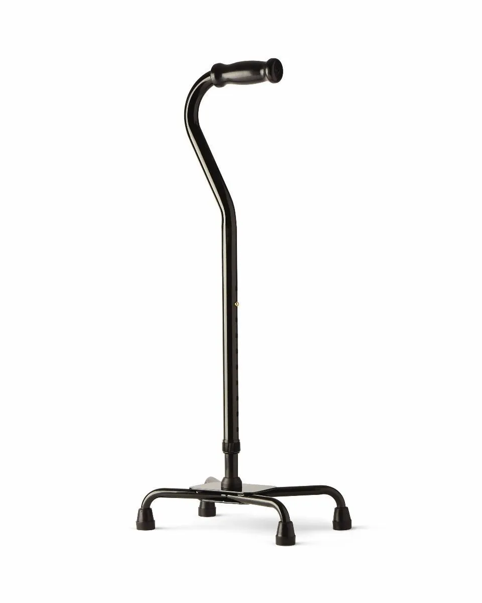 Medline Aluminum Quad Cane with Small Base for Balance
