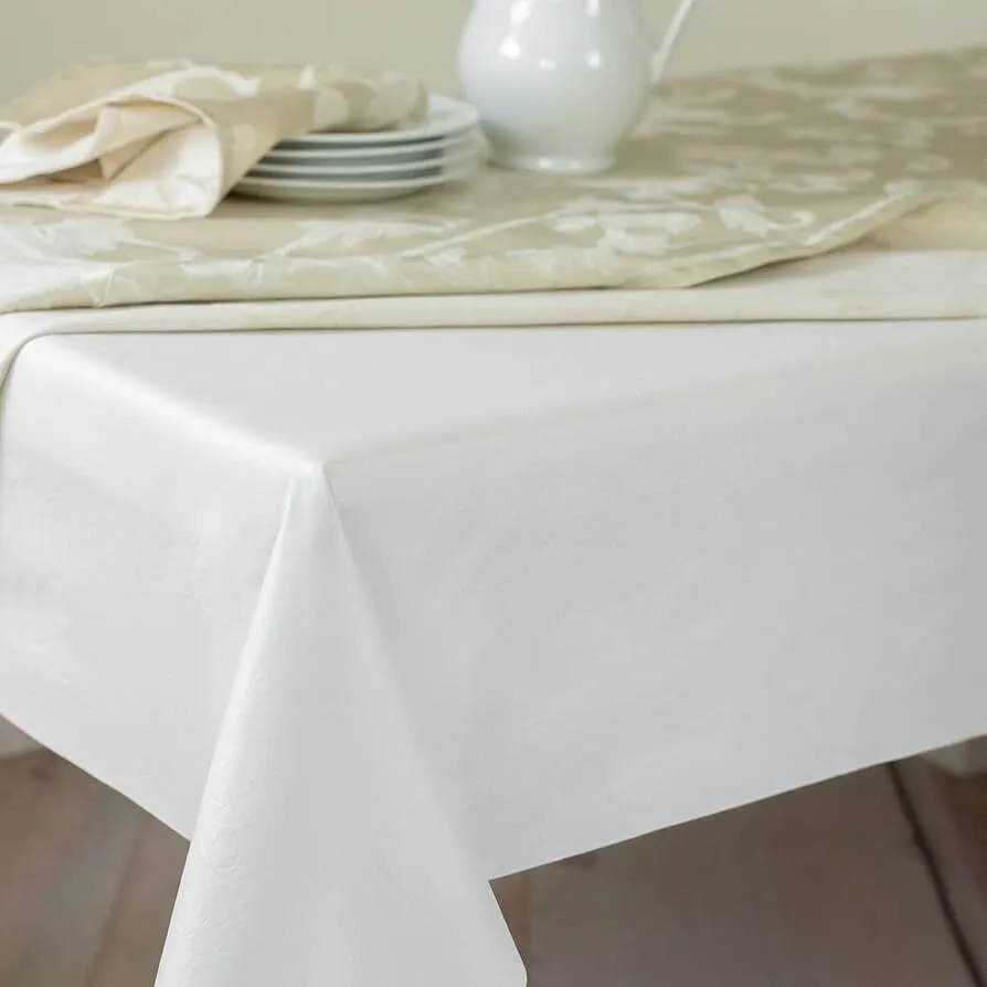 52" x 120'' white linen table cloth 