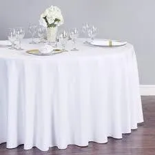 120" White round table linen