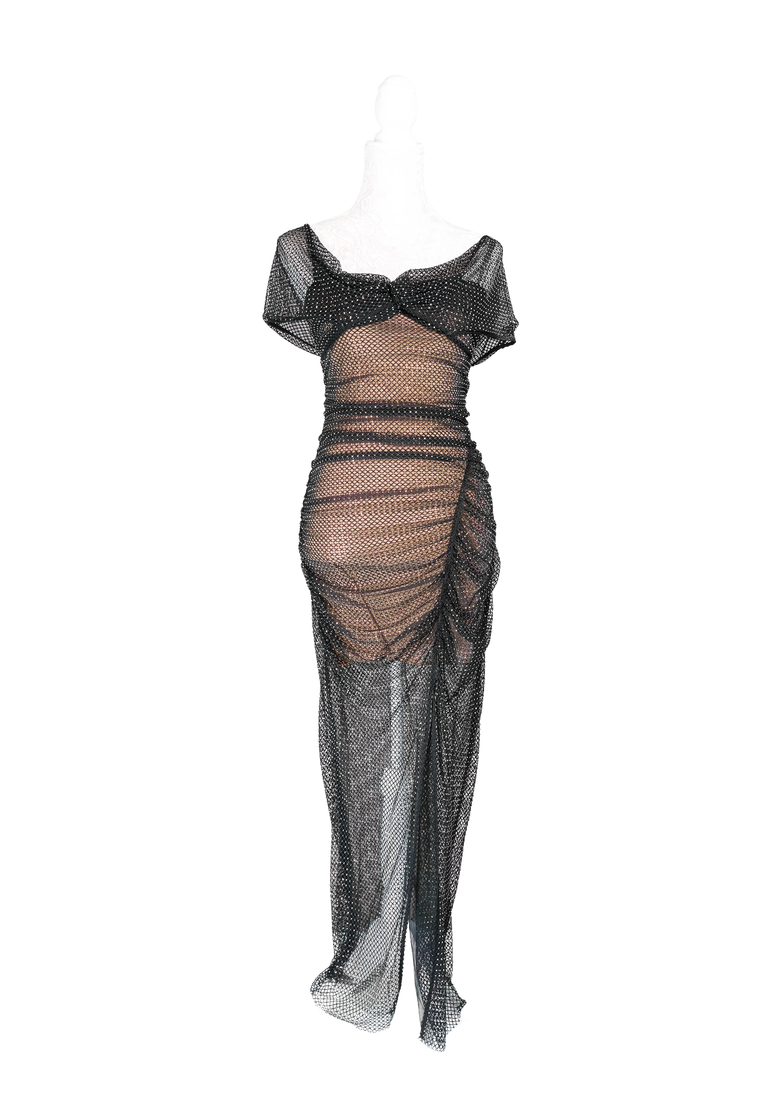 Black Sheer Cutout Gown