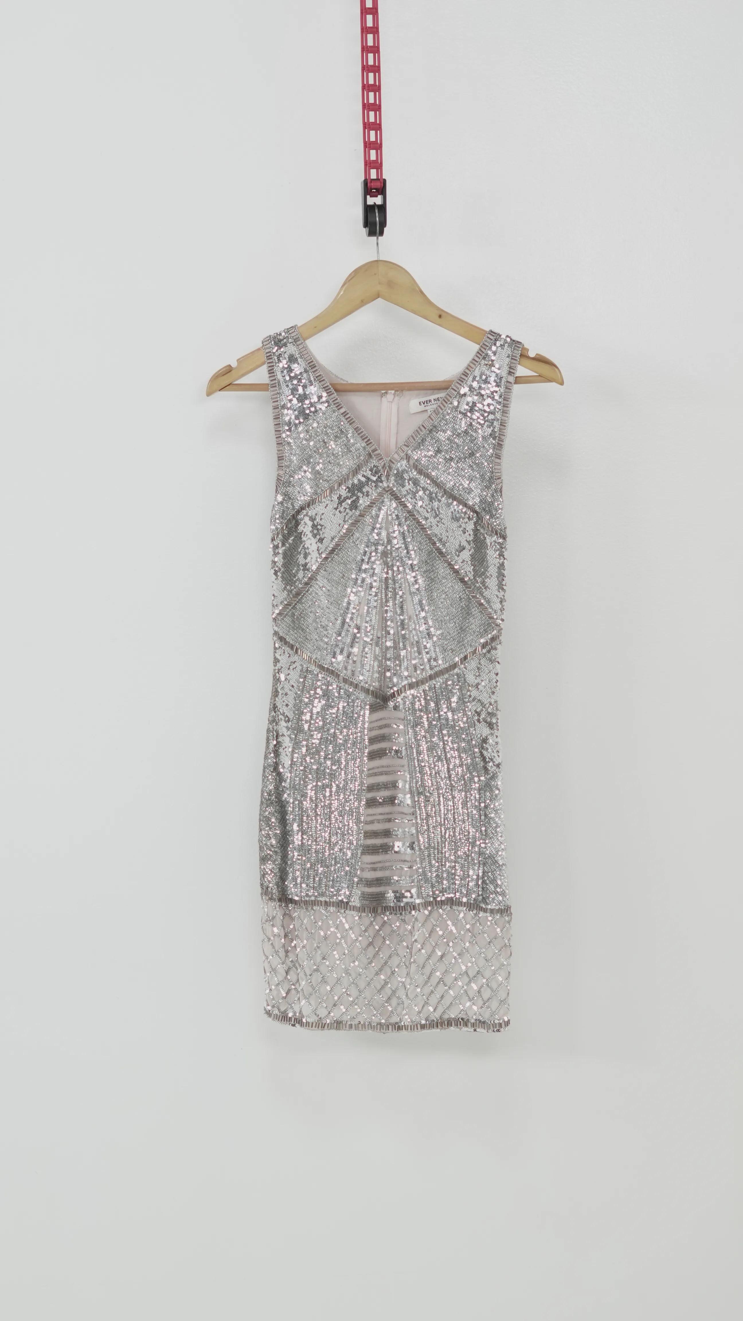 Silver Sequin Bodycon Mini Dress