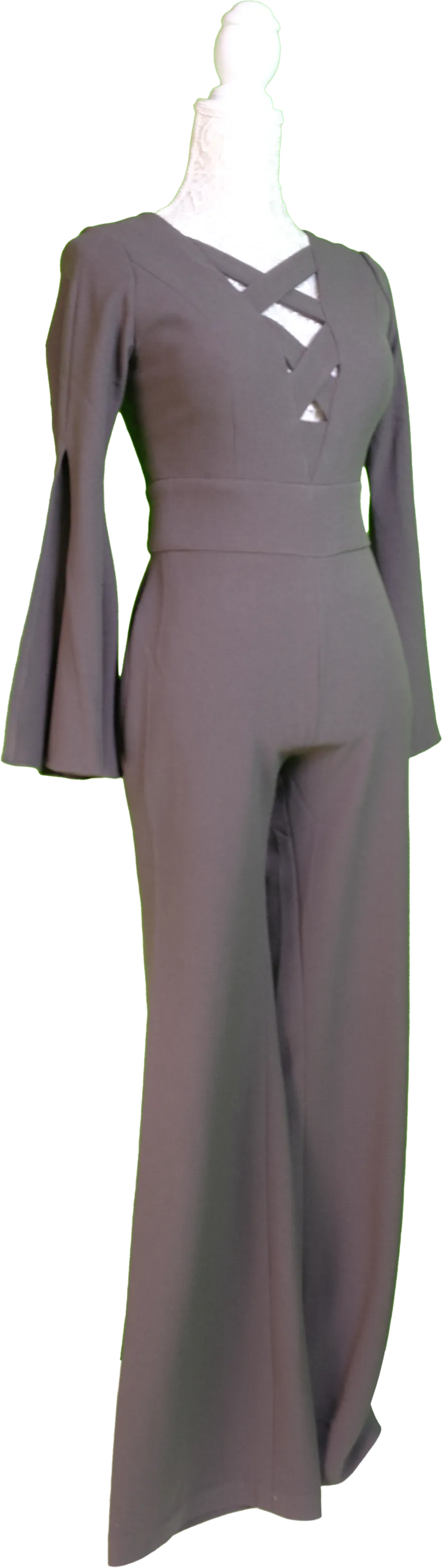 Charcoal Wide-Sleeve Jumpsuit