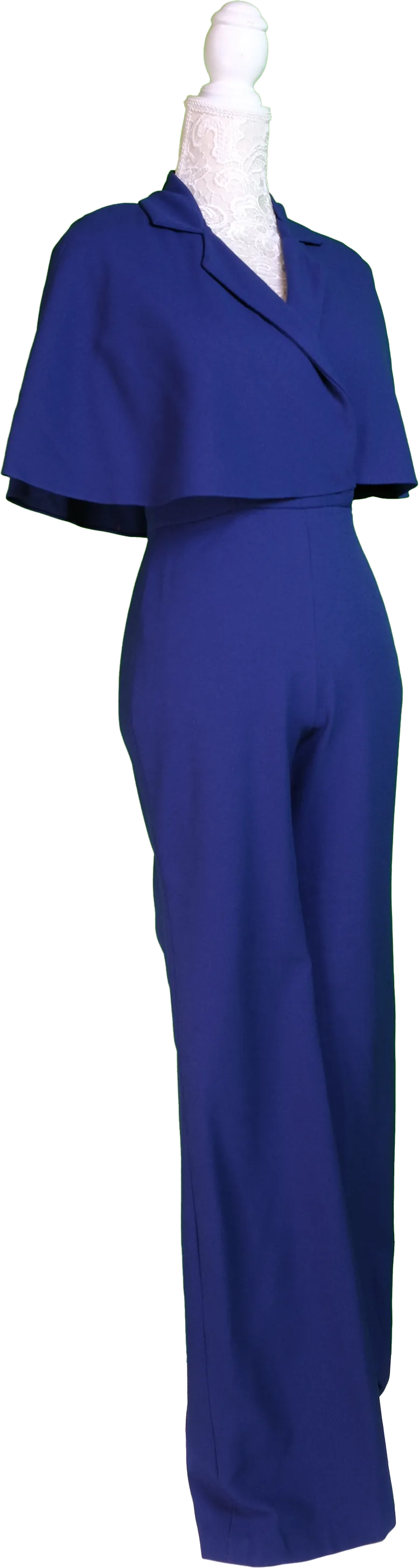 Navy Jumpsuit with Cape Detail