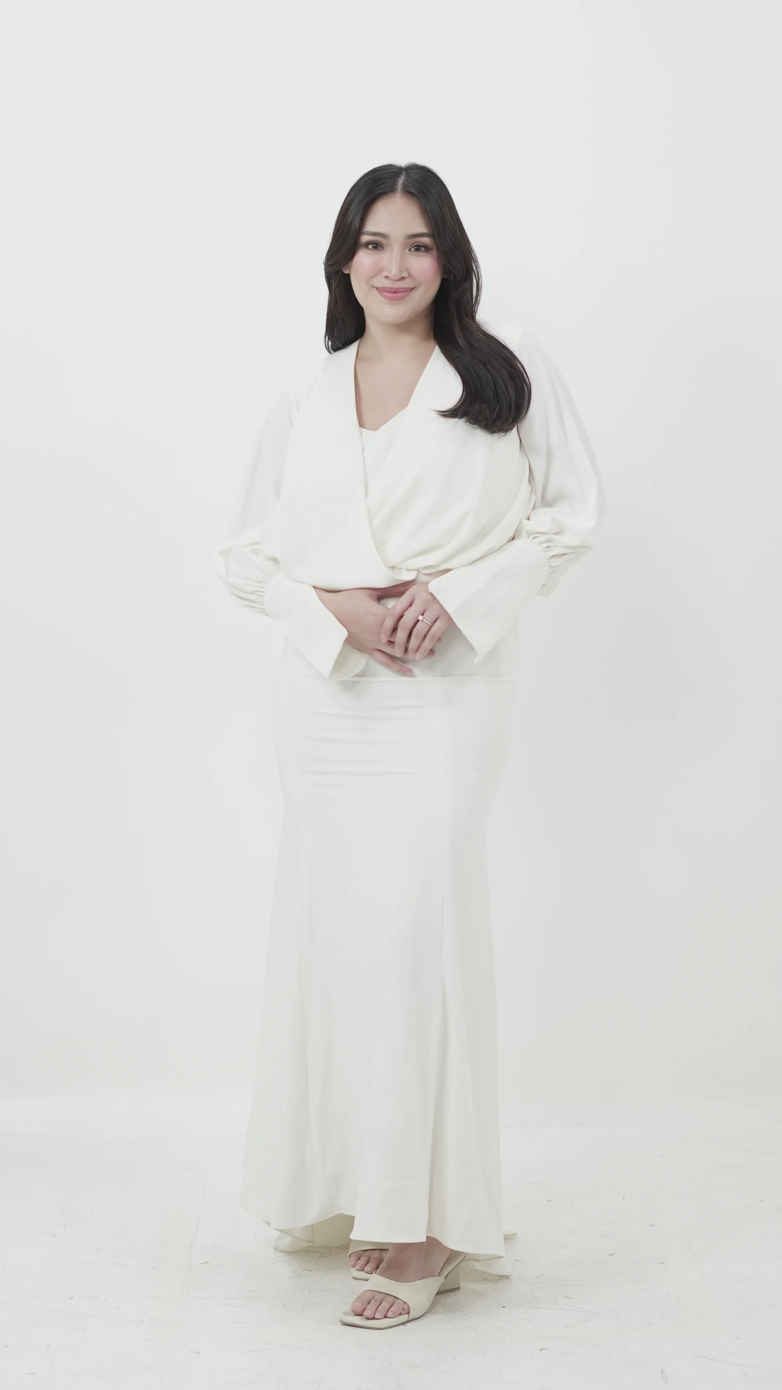 White Wrap-Back Gown