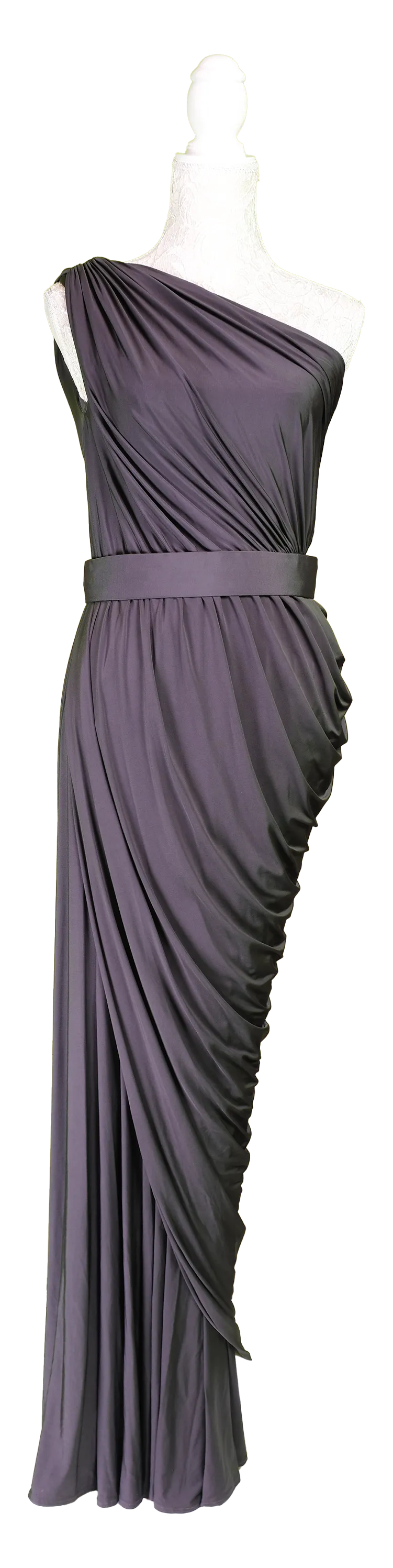 Charcoal One-Shoulder Gown