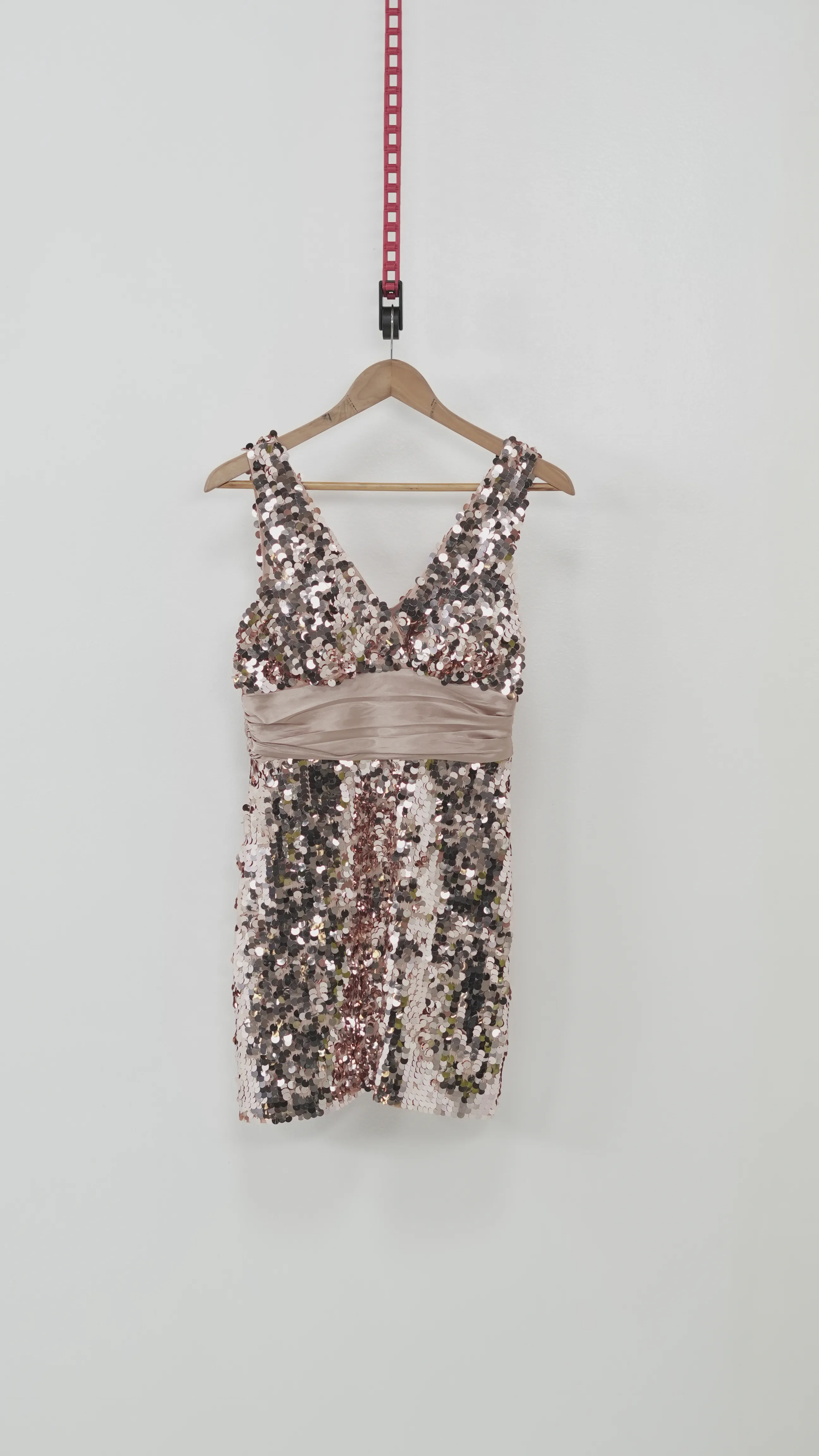 Rose Gold Sequin Sleeveless Mini Dress
