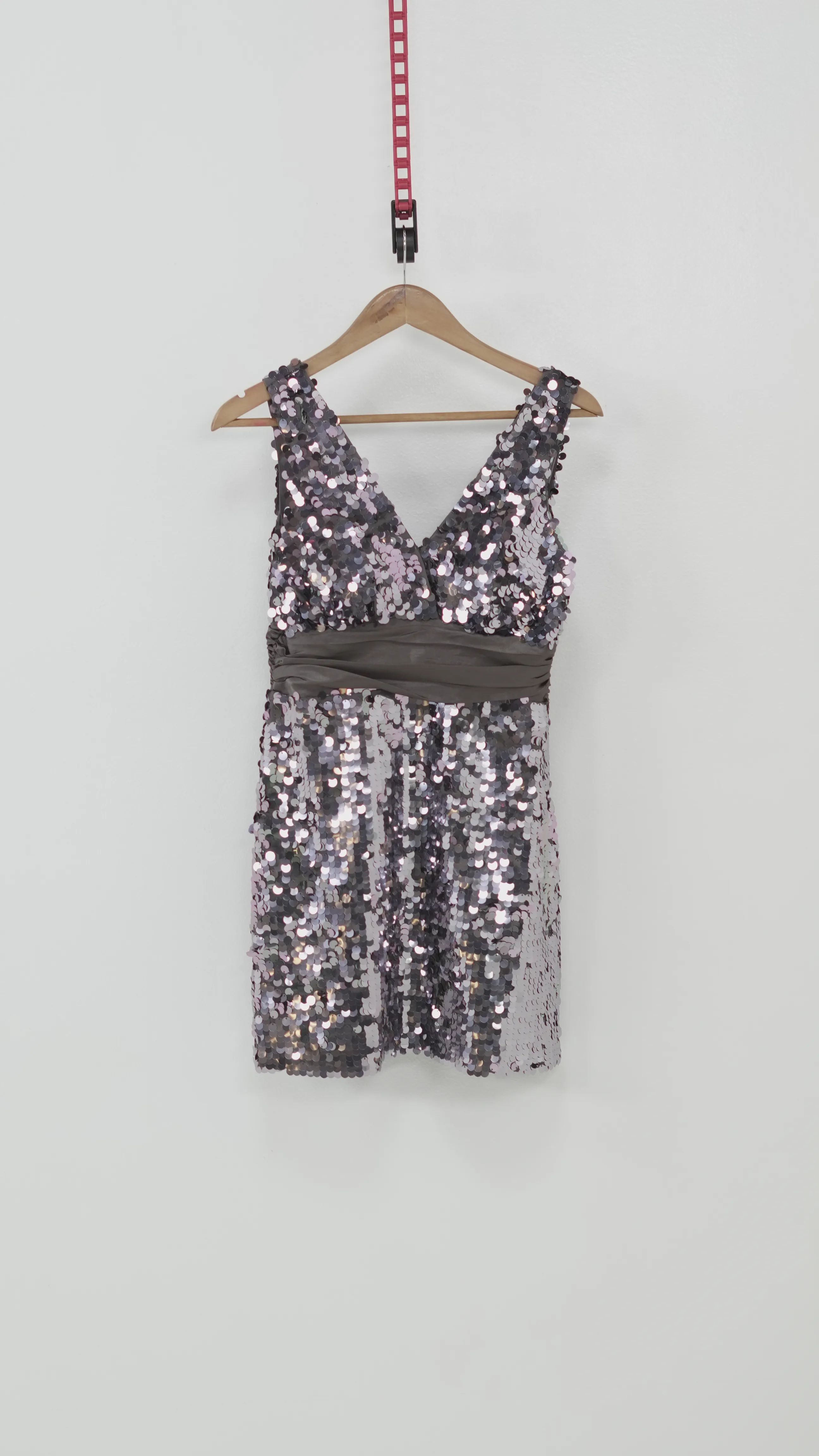 Lavender Sequin Empire Waist Mini Dress