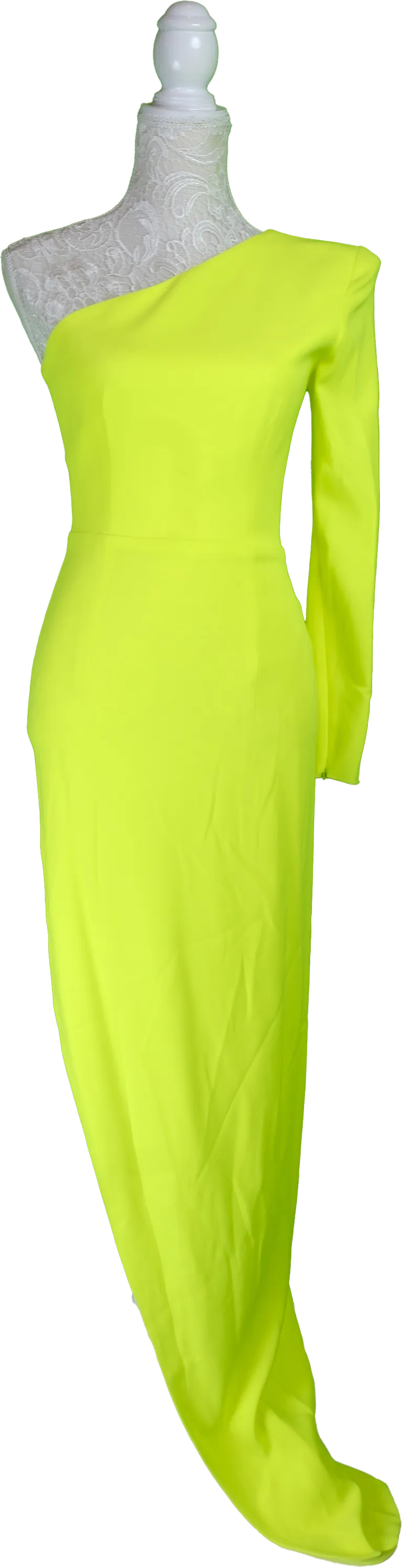  Neon Green One-Sleeve Gown