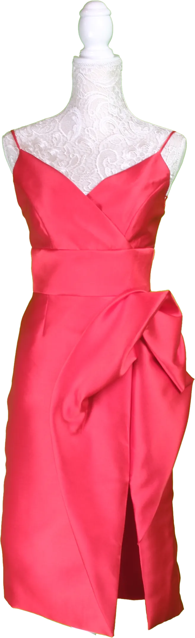 Red Bow Detail Midi Dress