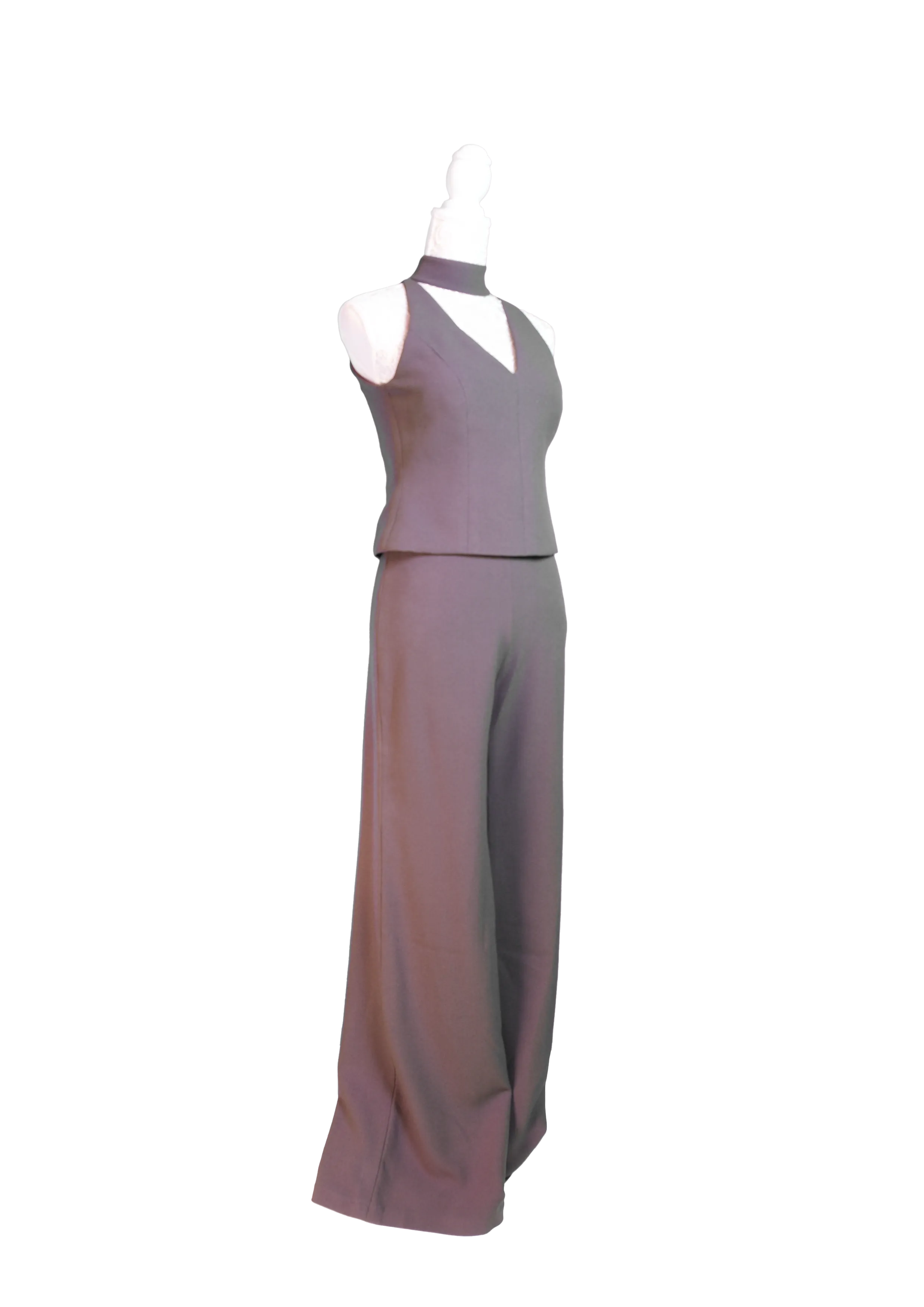  Gray Halter Top and Trousers Set