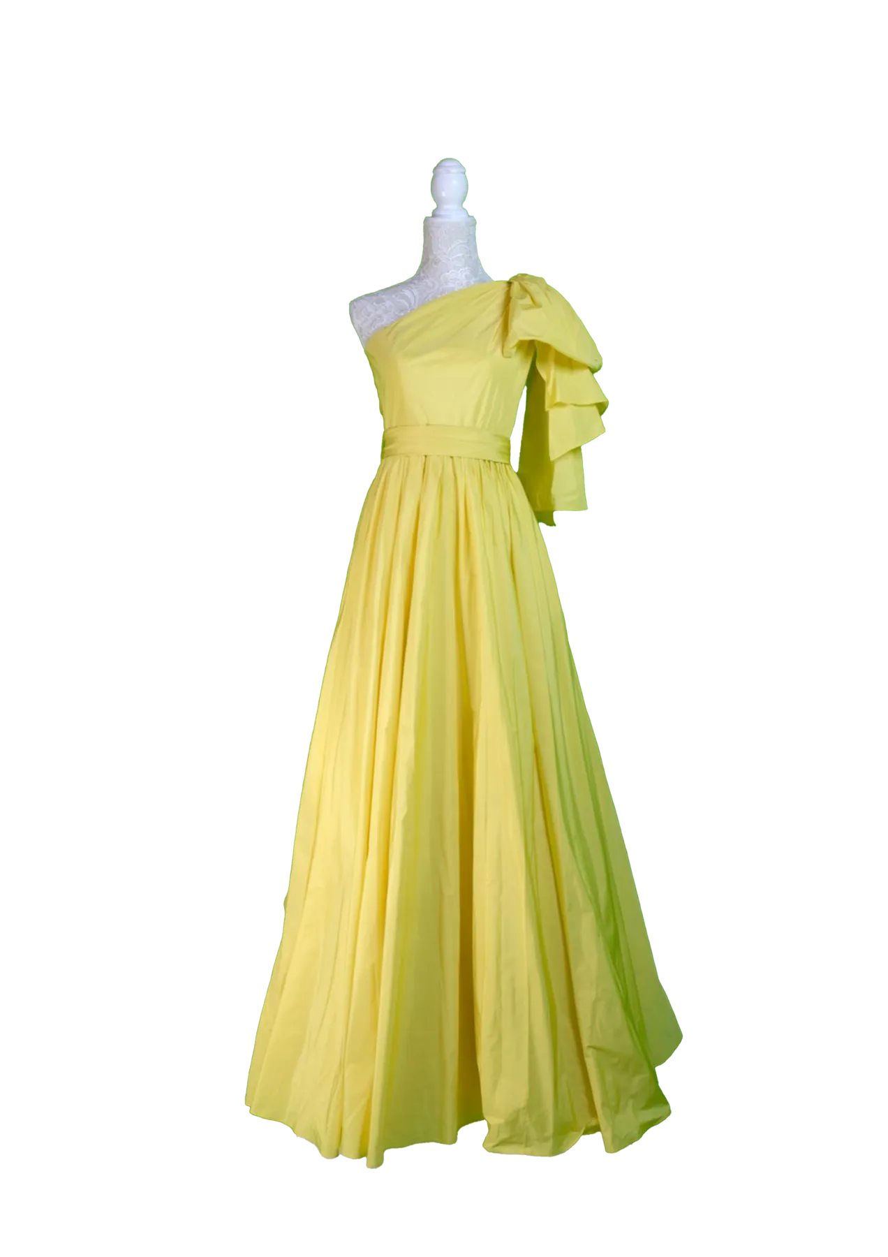 Bright Yellow One-Shoulder Ball Gown
