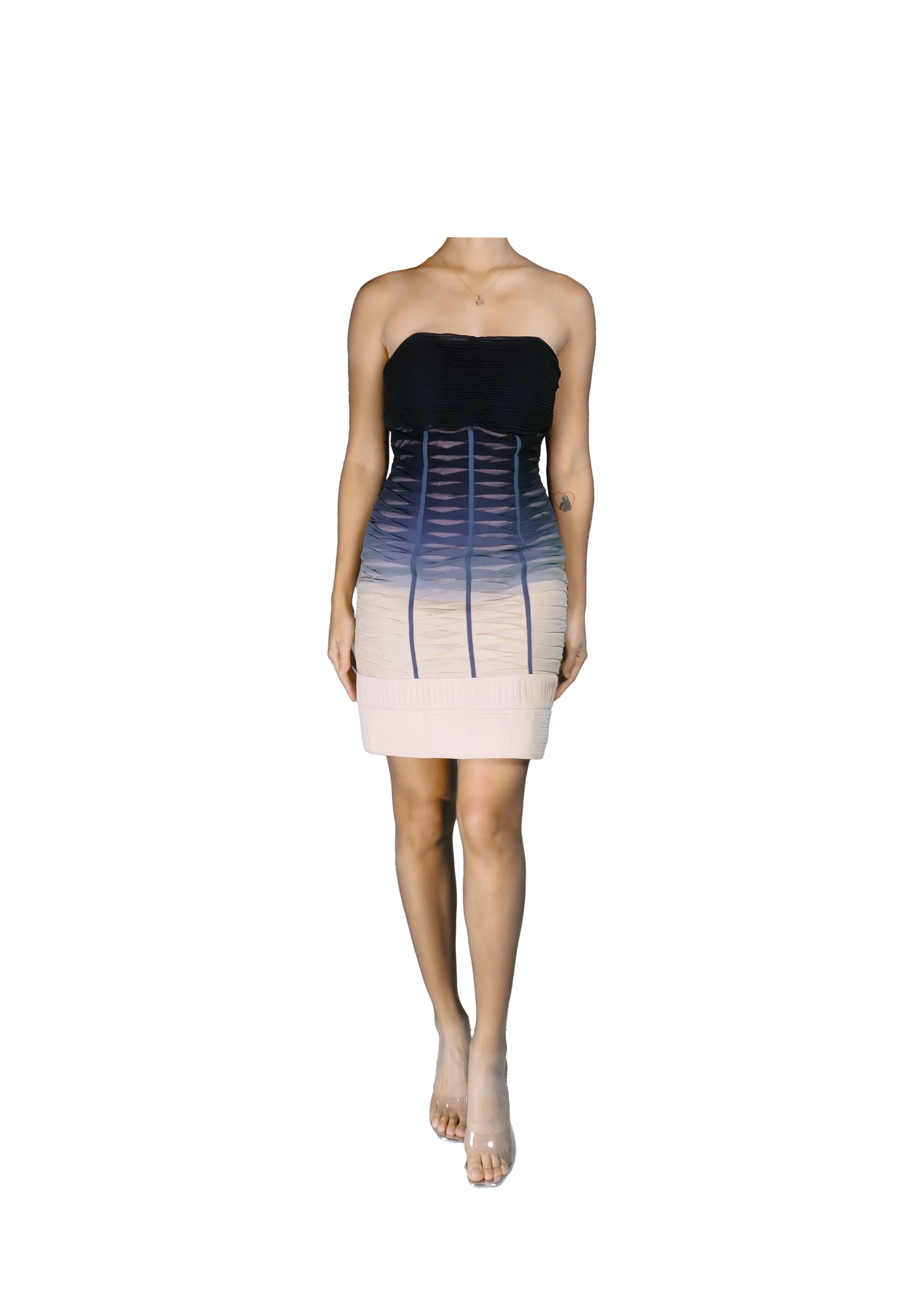 Black and Nude Ombre Bodycon Dress