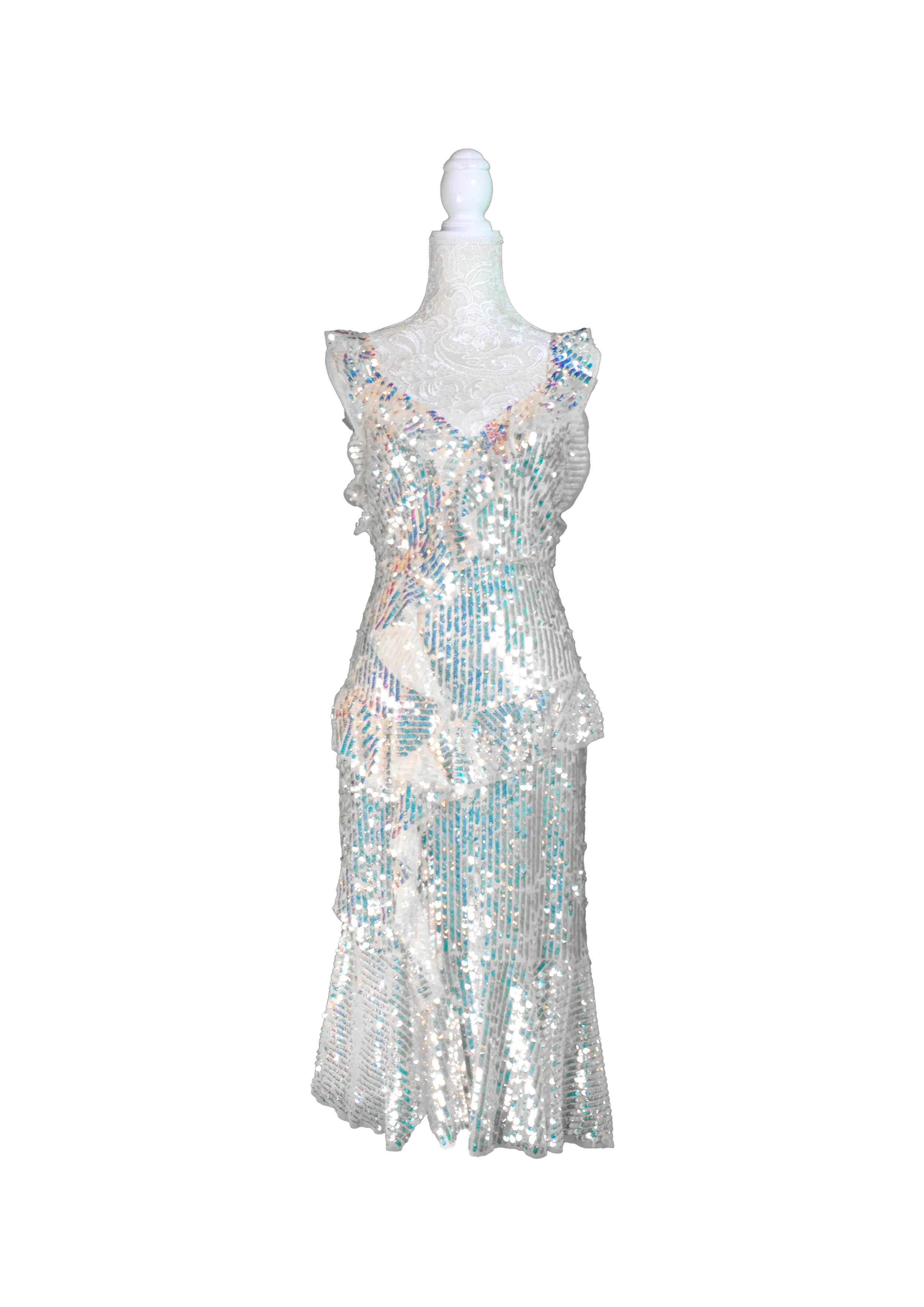 Gold Sequin Fringe Mini Dress