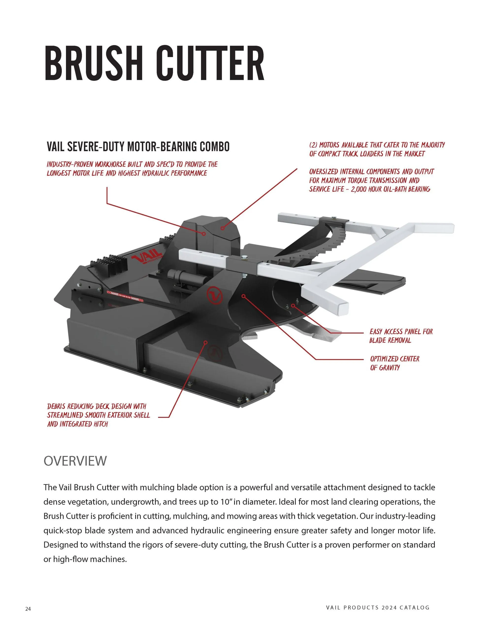 Brush cutter/mulcher for skid steer